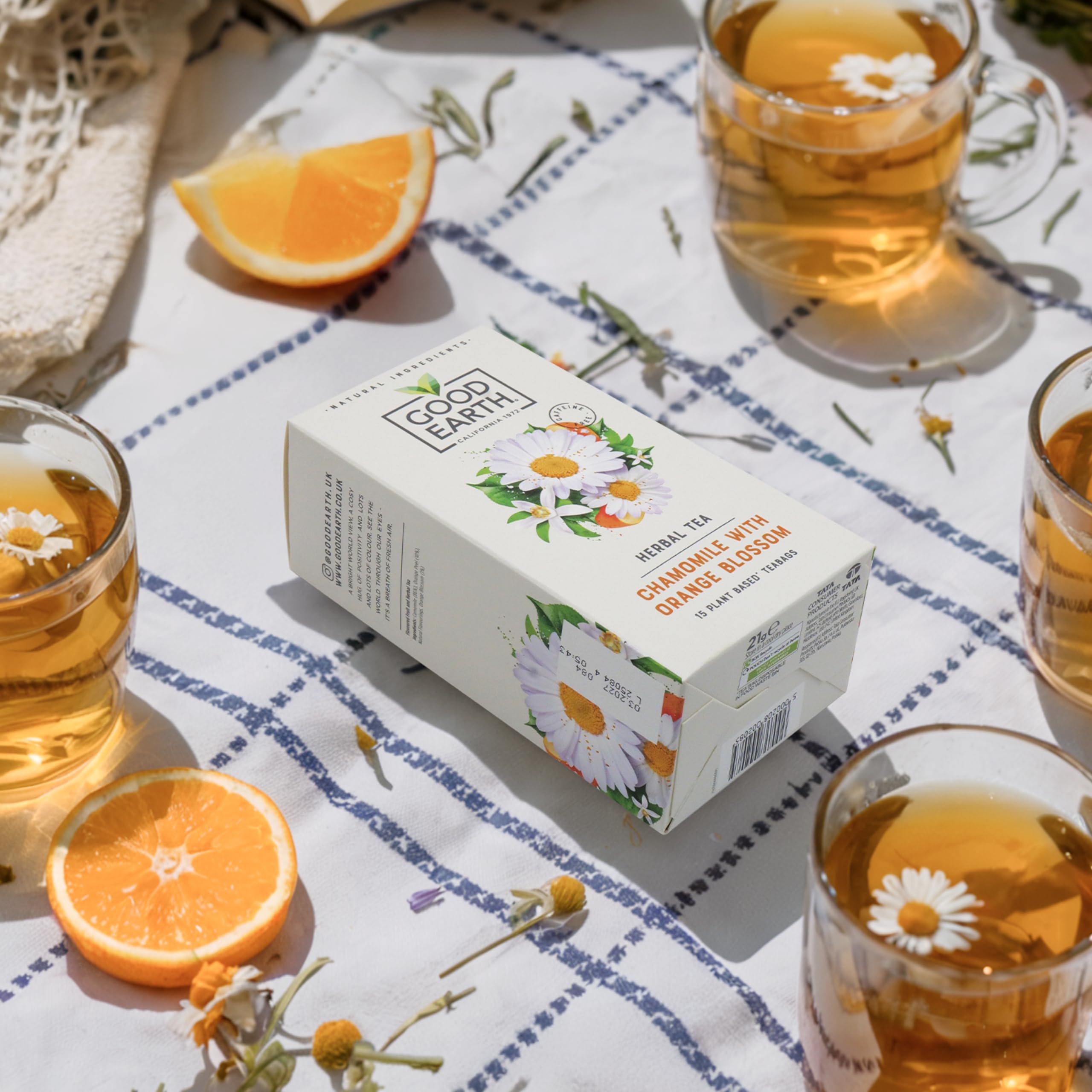 Good Earth Tea Co. - Kamille mit Orangenblüten-Kräuterteebeuteln 6