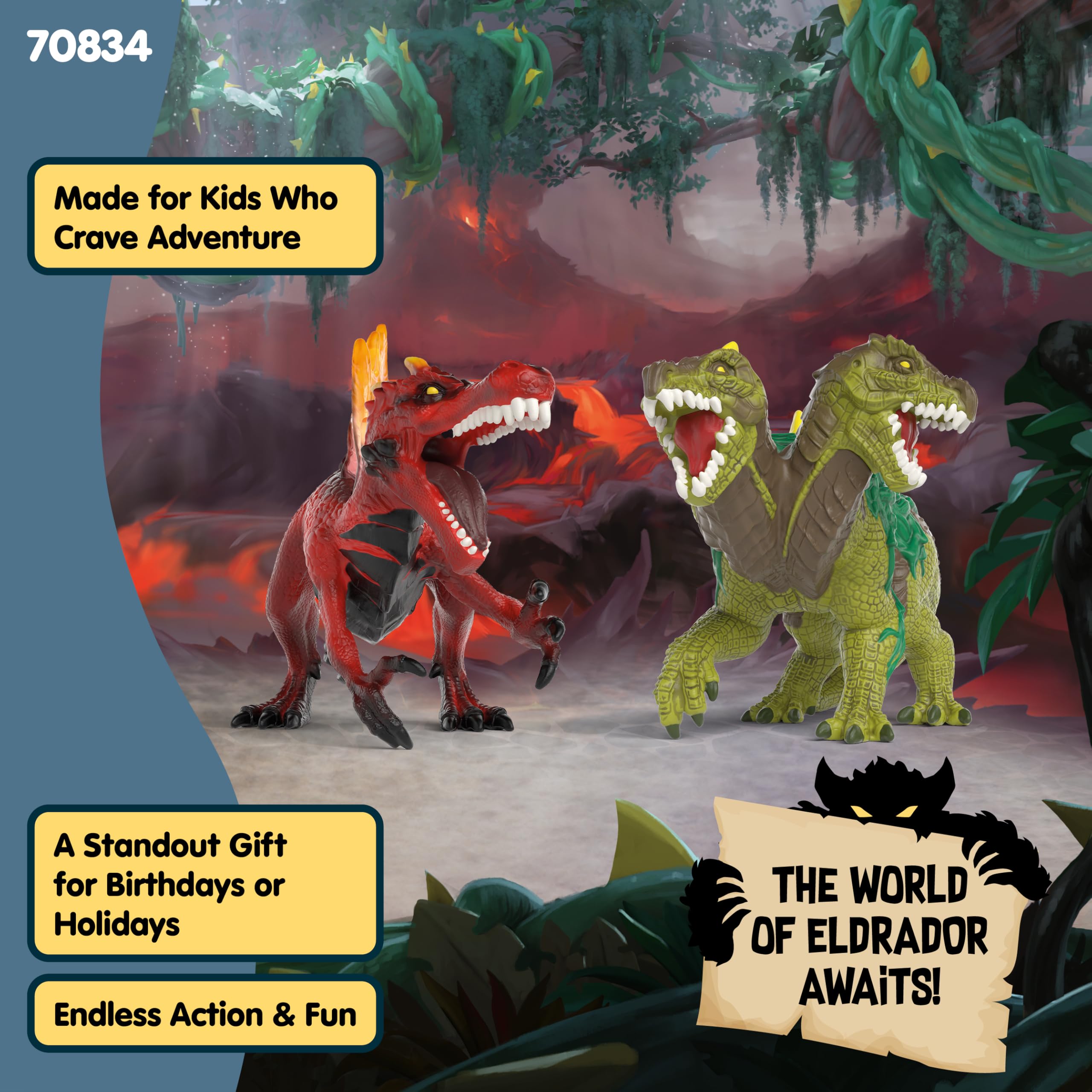 Schleich Eldrador Creatures - 2PC Lava vs Jungle World Playset | Model 70834 | Ages 3+ 7