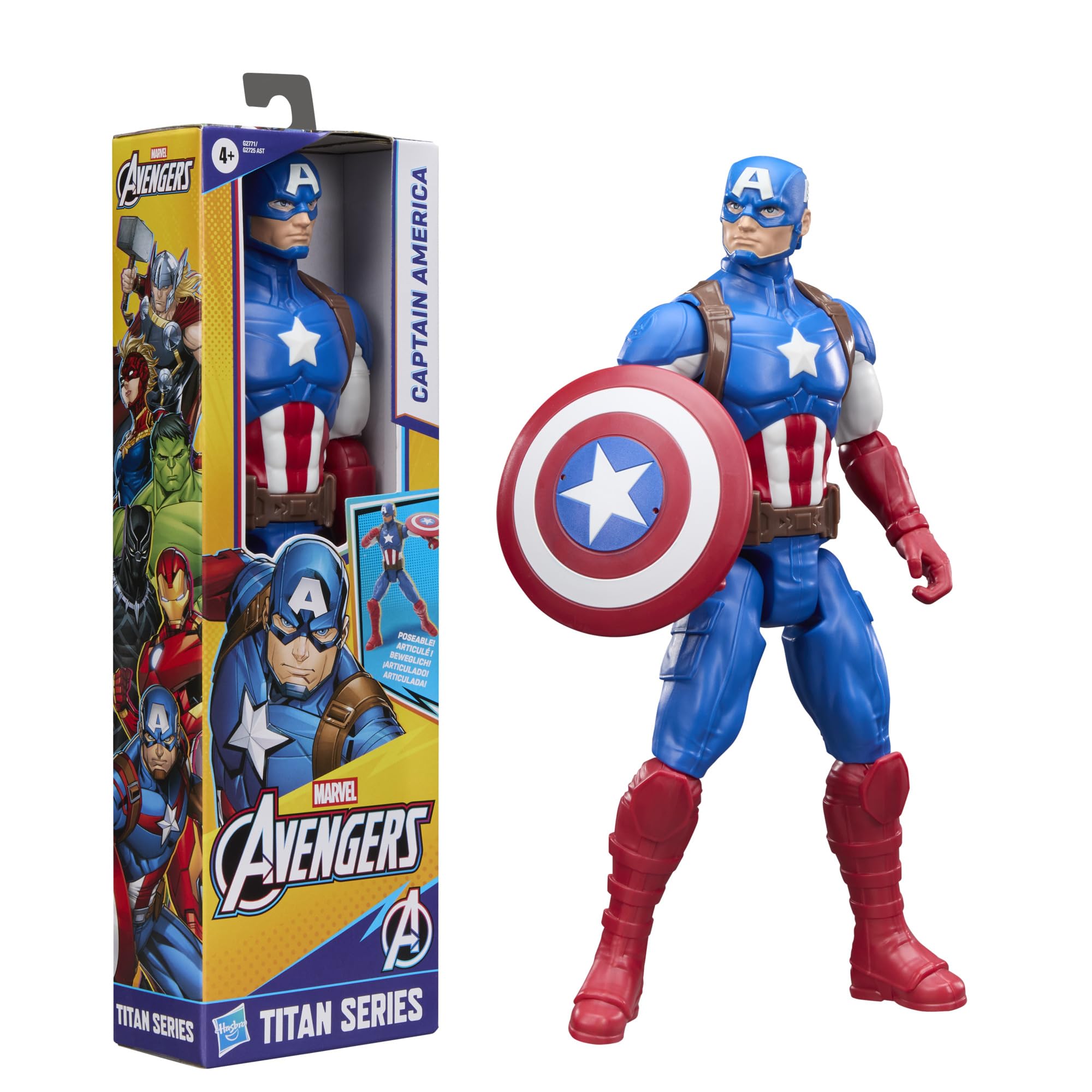 AVENGERS Titan Series Captain America Action Figure - 29.2 cm (11.5 in) | 11 Points of Articulation 7