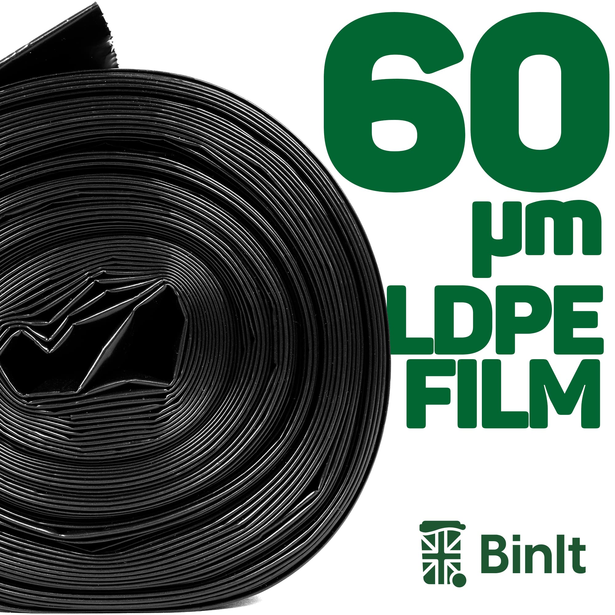 BIN IT Ultra Heavy Duty 120L Refuse Sacks 10 Pack, 80kg Lift Tested, 60μm Thickness, Recycled LDPE Bin Liners 5