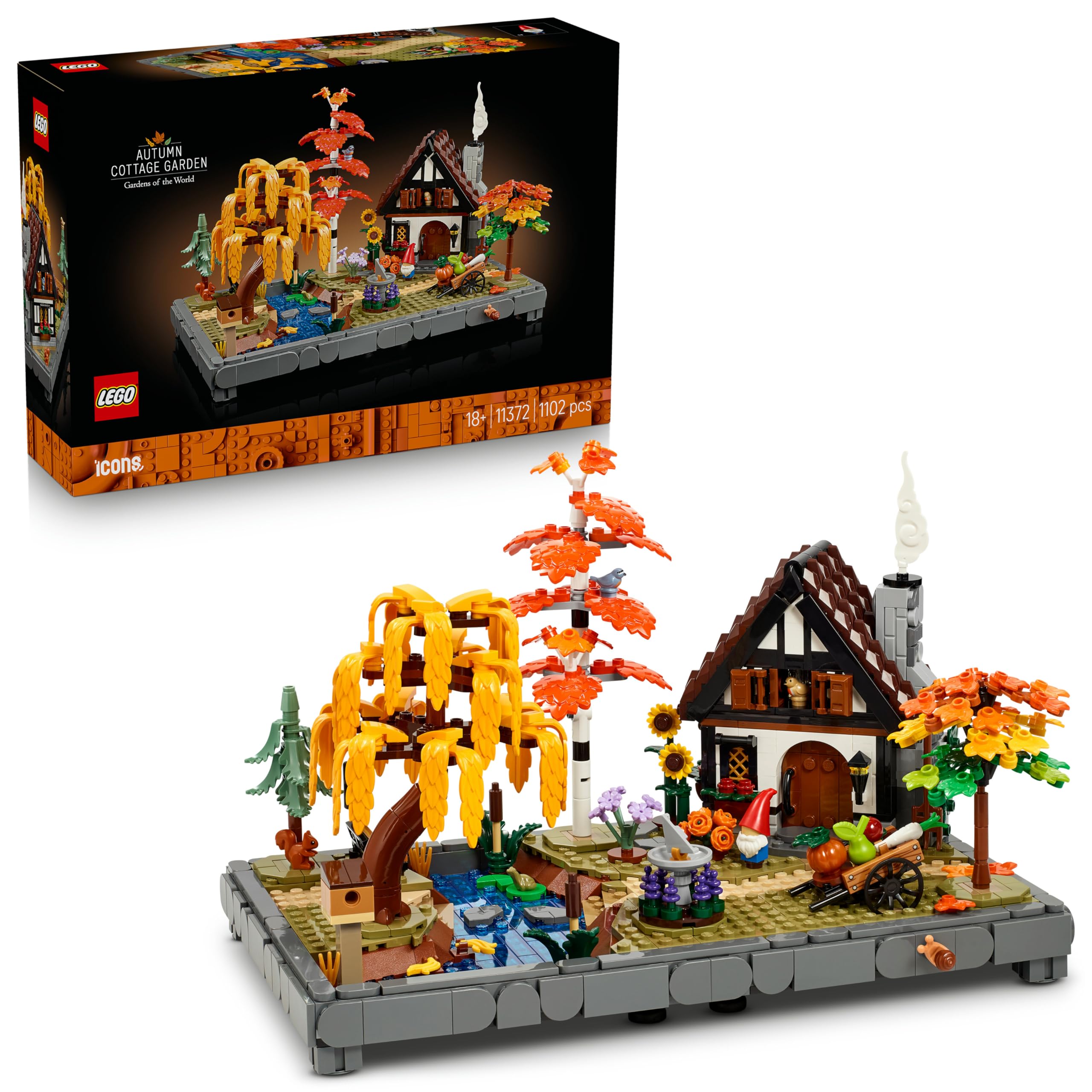LEGO Icons Autumn Cottage Garden - Miniature Building Set for Adults | Model 11372 1