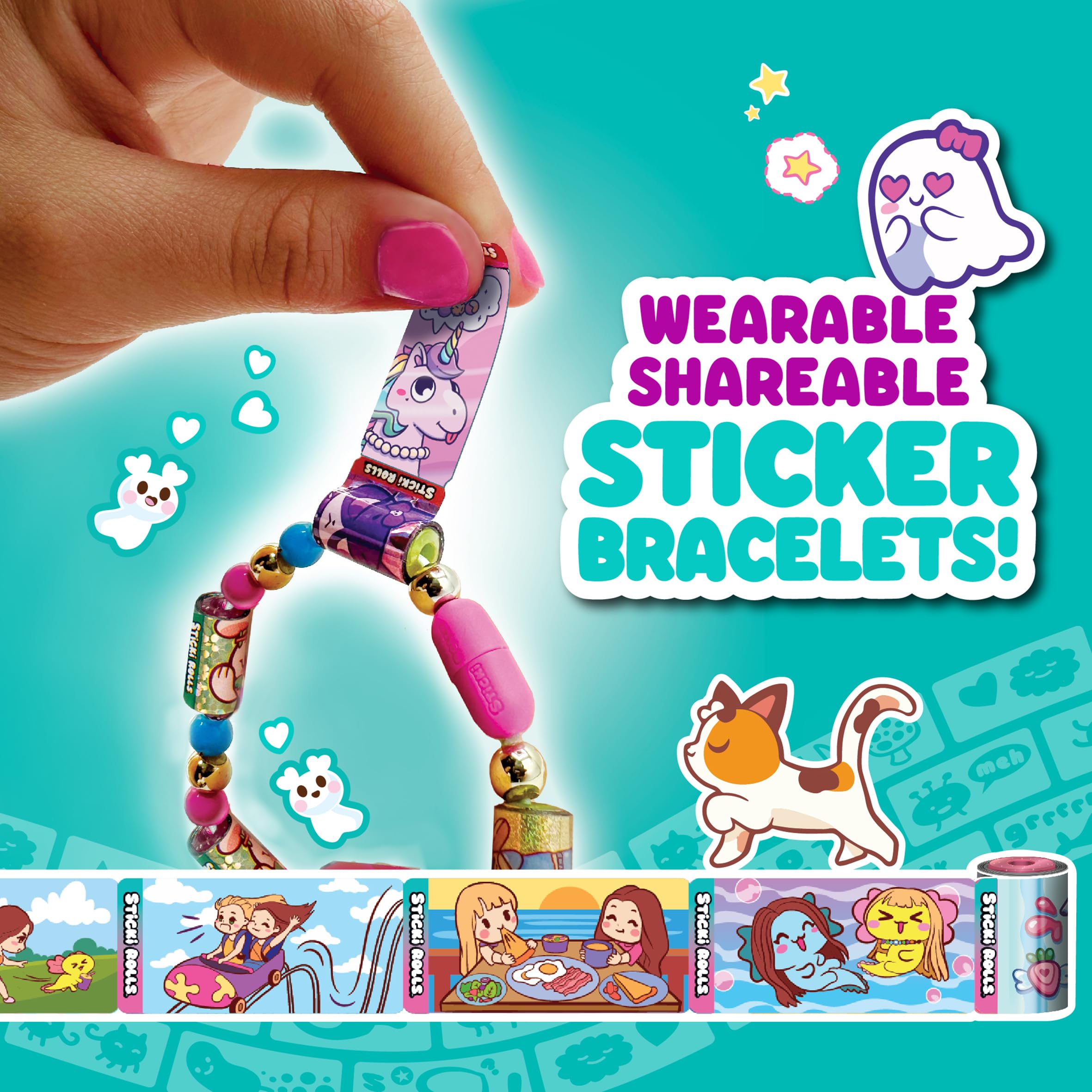 Sky Castle Anna & Erin BFF Pack Sticki Rolls Wearable Sticker Bracelets 5