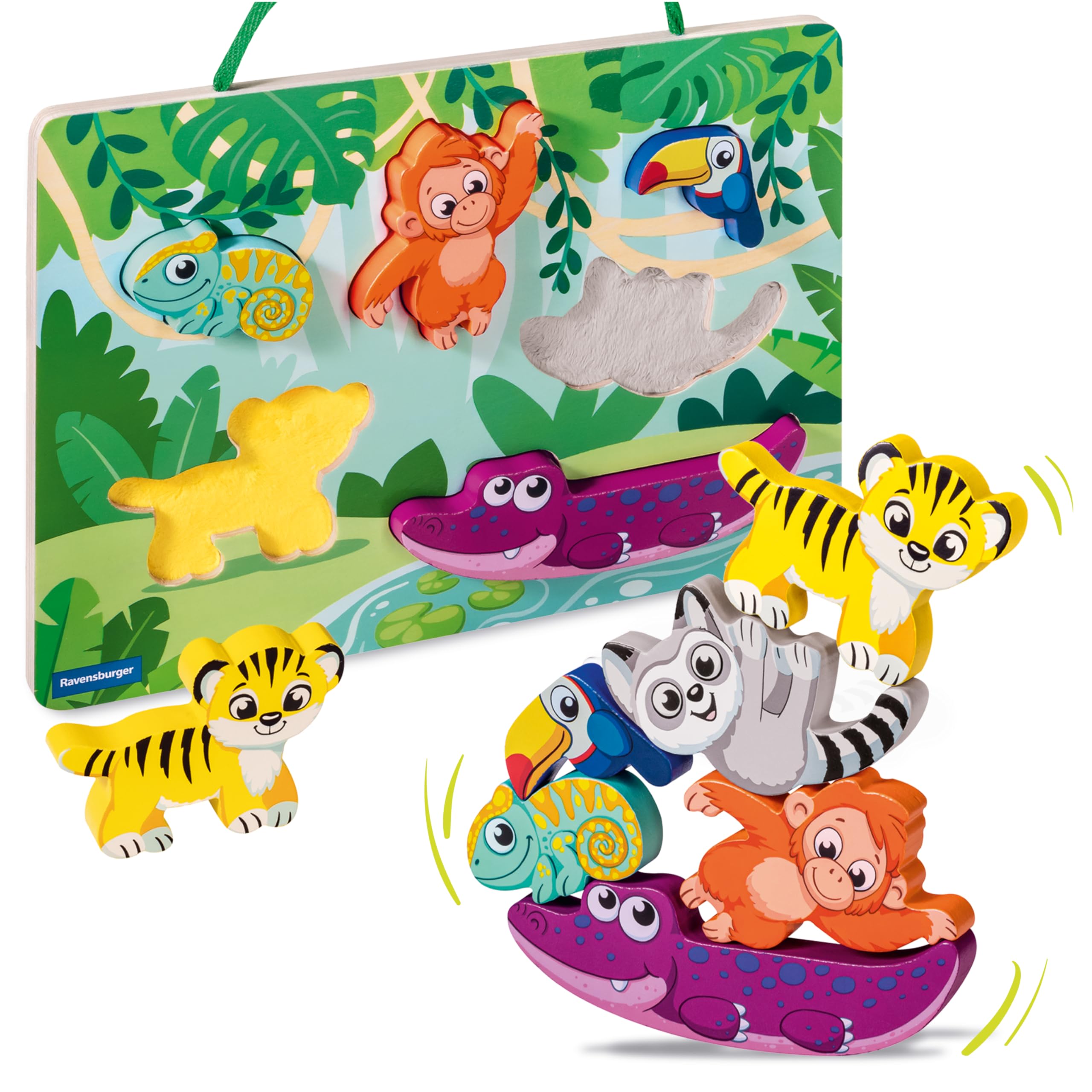 Ravensburger Play+ In The Jungle Touch & Play Wooden Puzzle - 3-in-1 Educational Toy for Toddlers 12 Months+ 1