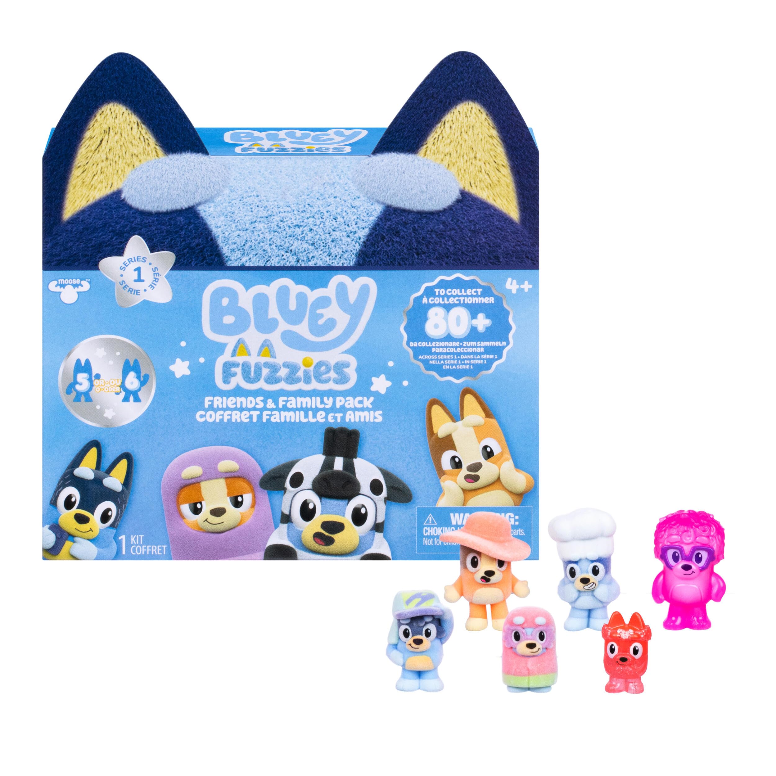 Bluey Fuzzies Friends & Family Pack - 6 Surprise Collectible Mini-Figures | Flocked Texture 3