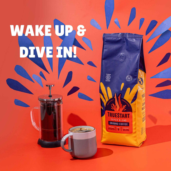 TrueStart Coffee Beans Super Blend Strong 1kg – Mycotoxin-Free Medium Roast Arabica, Notes of Roasted Nut & Dark Cocoa, Ideal for Espresso