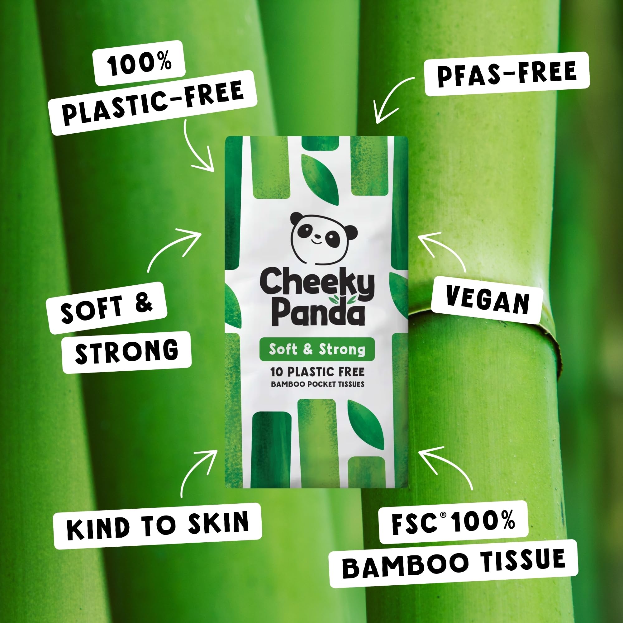 The Cheeky Panda Bamboo Facial Tissue - Plastic Free Travel Pack | Unscented | 1 Count 3