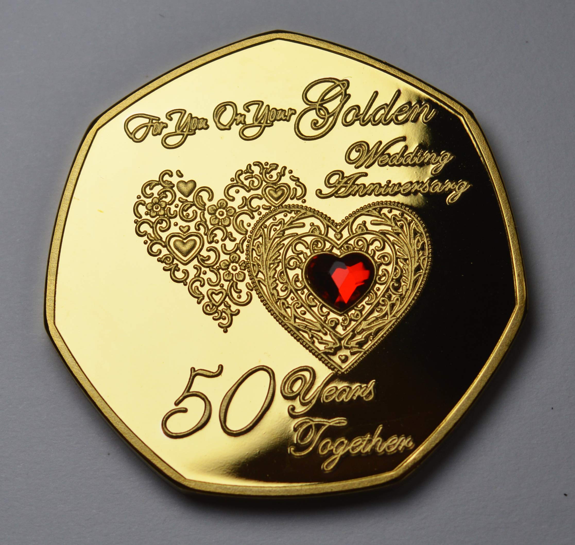 The Commemorative Coin Company 50th Golden Wedding Anniversary 24ct Gold Coin Set 5