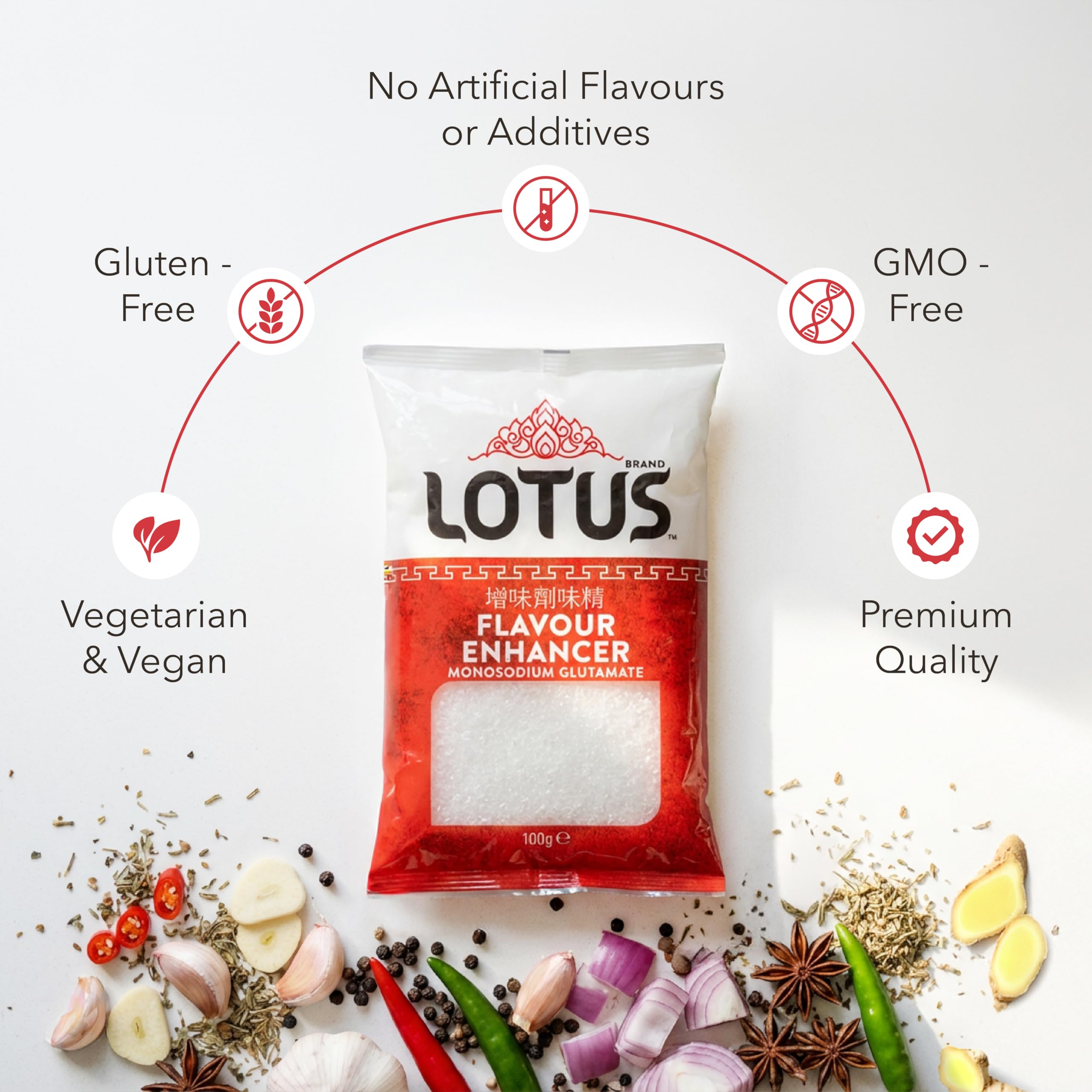 LOTUS BRAND MSG Flavour Enhancer - Enhances Natural Flavors | 100g Powder | Gluten-Free 3