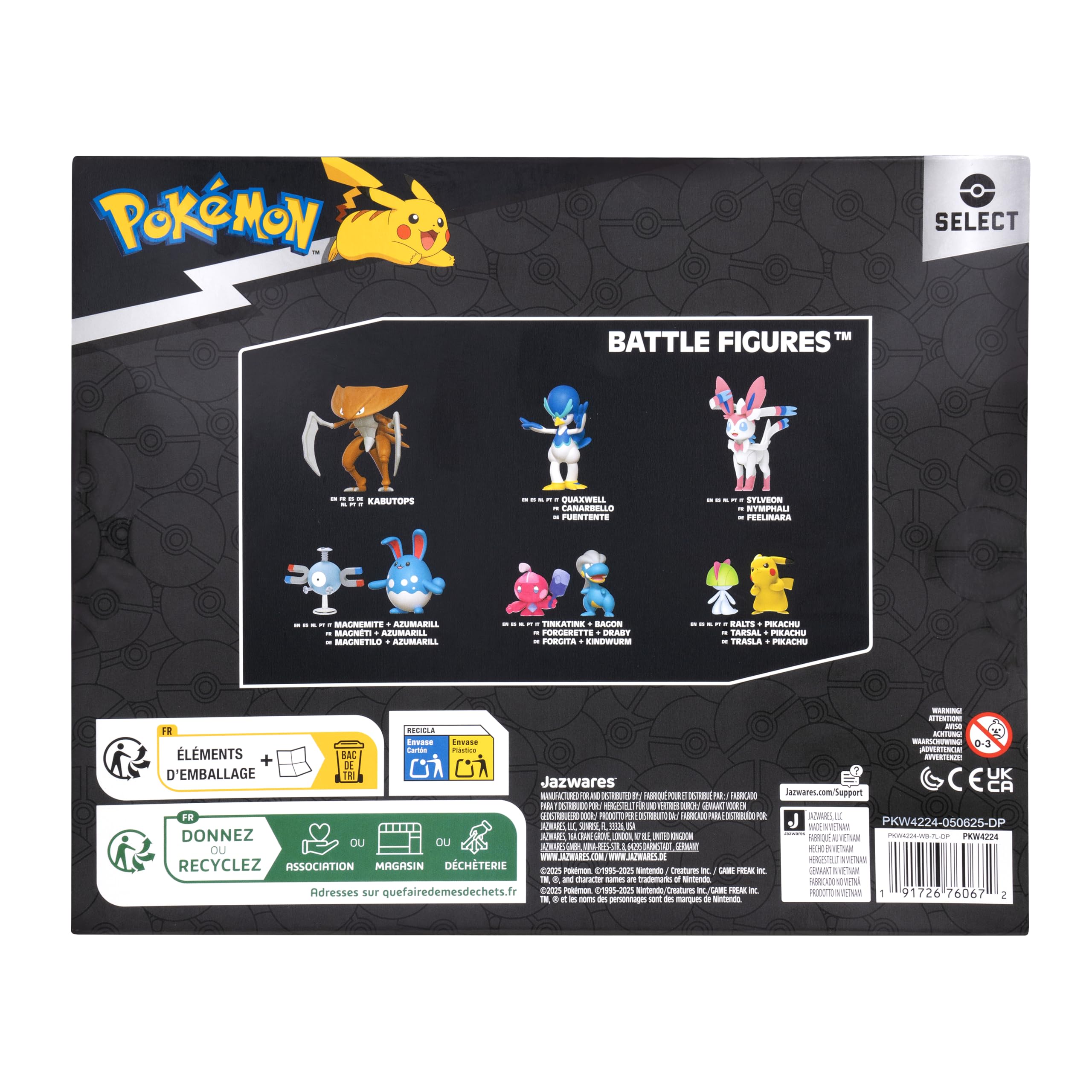 Pokémon Eevee Evolution Pack - Eevee, Leafeon, Glaceon, Sylveon Figures | Classic Edition 2
