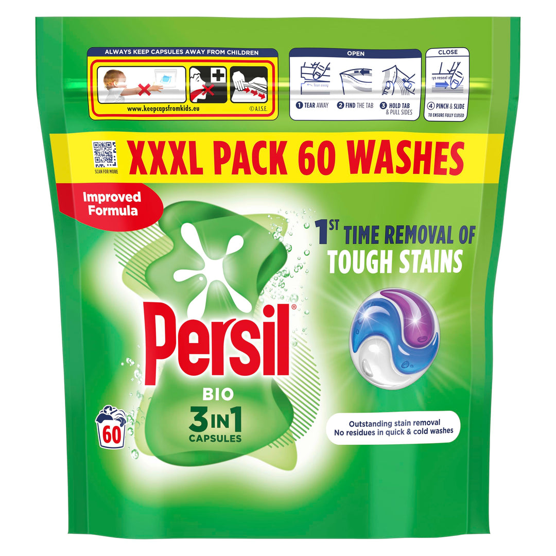 Persil - Bio 3 in 1 Washing Capsules, 60 Washes
