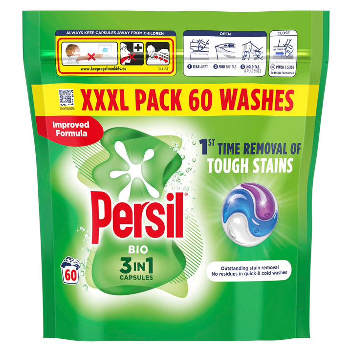 Persil - Bio 3 in 1 Washing Capsules, 60 Washes