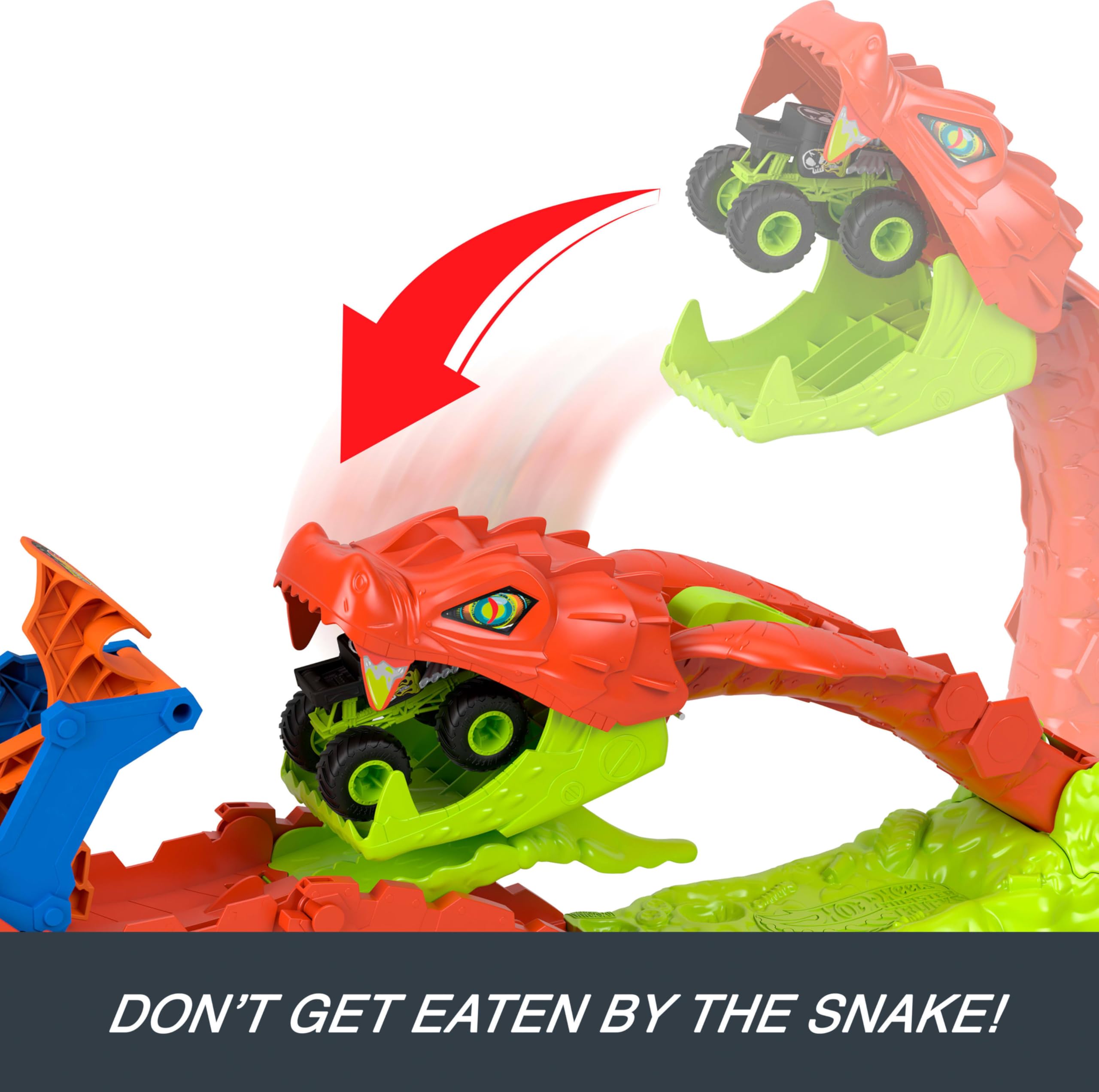 Hot Wheels Monster Trucks Snake Slam Takedown Track Set with Bone Shaker Truck | Ages 4Y+ 3
