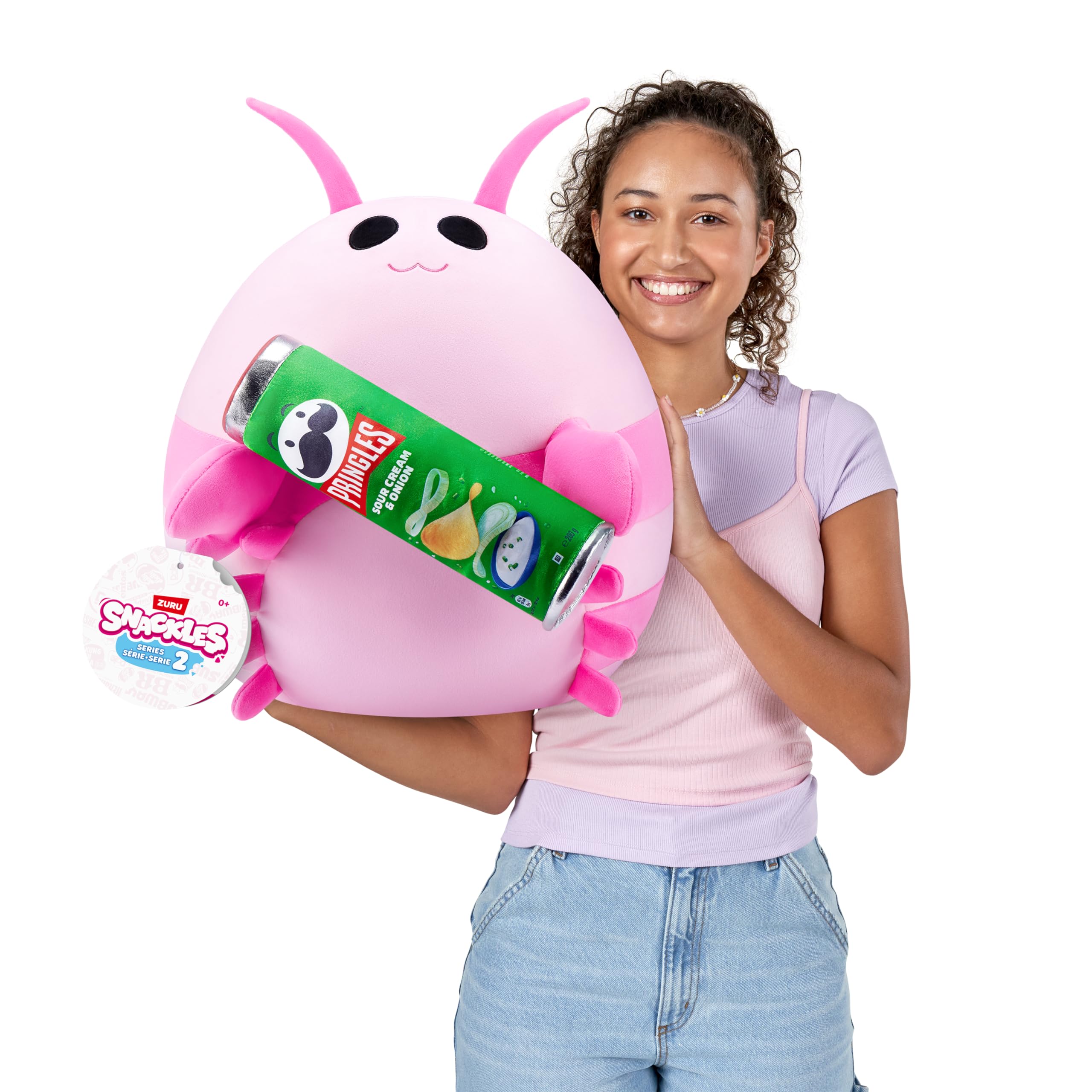 Snackles Series 2 - Pink Shrimp Plush Toy with Sour Cream & Onion Pringles 7