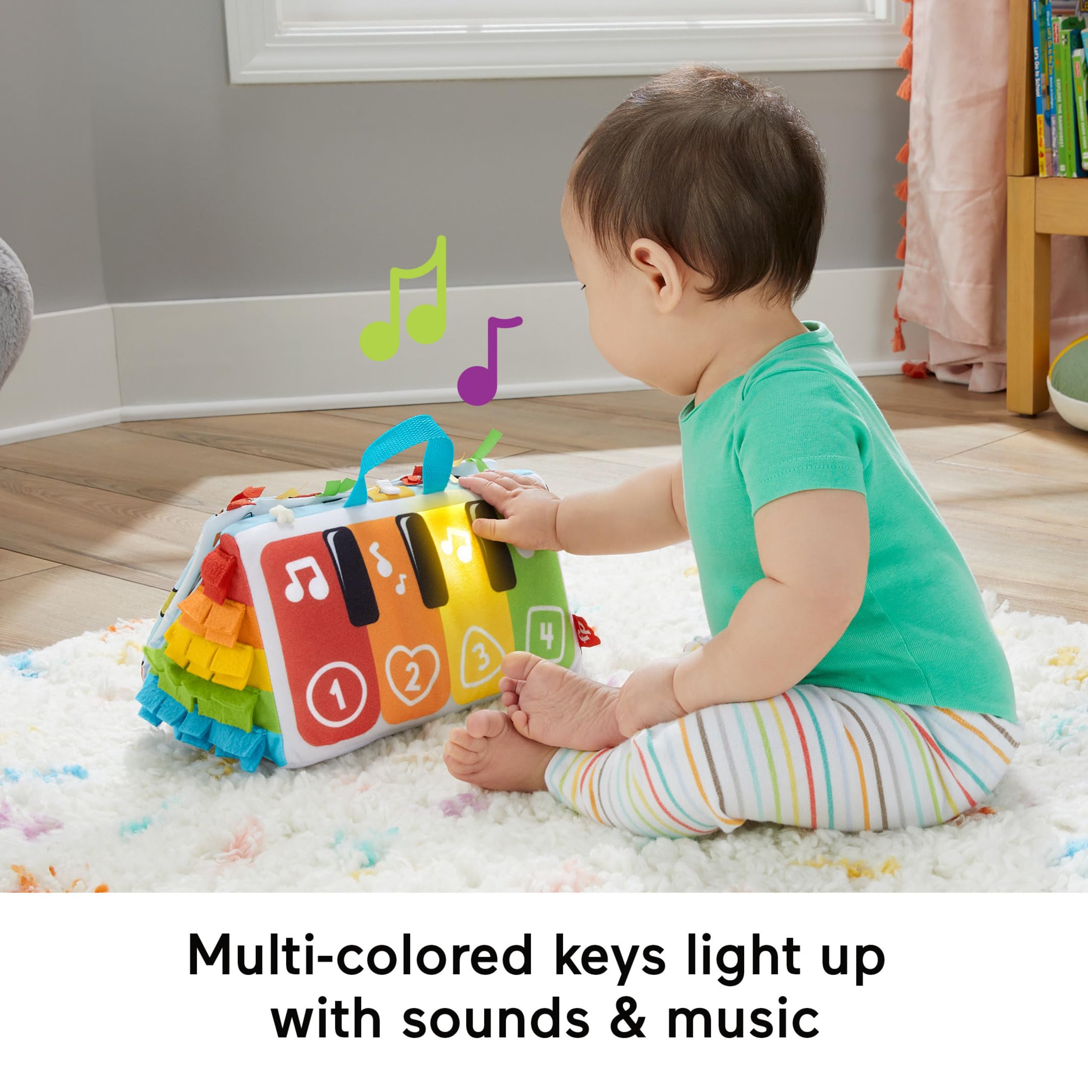 Fisher-Price Kick & Play Soft Piano - Musical Baby Toy for Tummy Time & Sensory Play 14