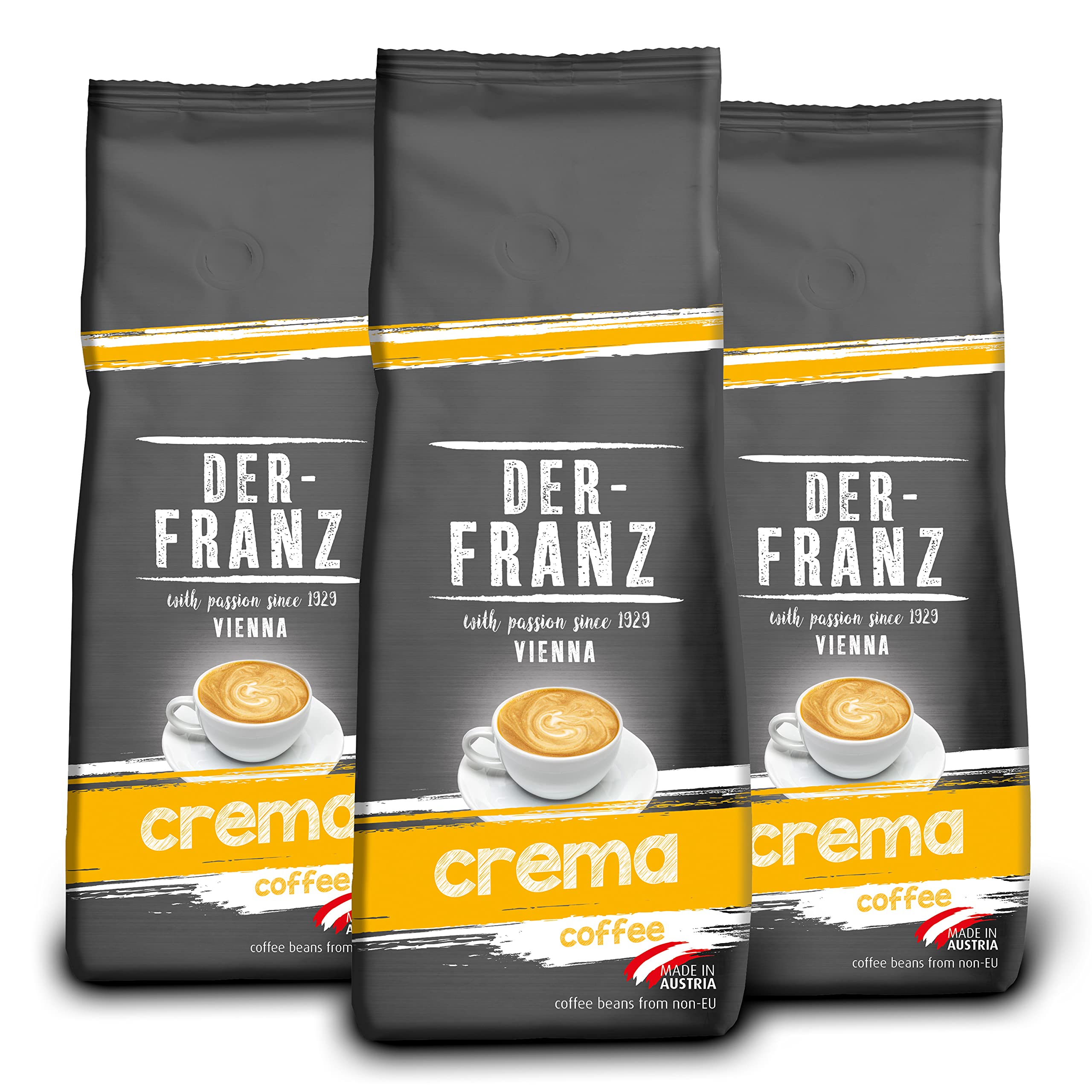 Der-Franz Crema Coffee, Whole Bean, 3 x 500 g 1