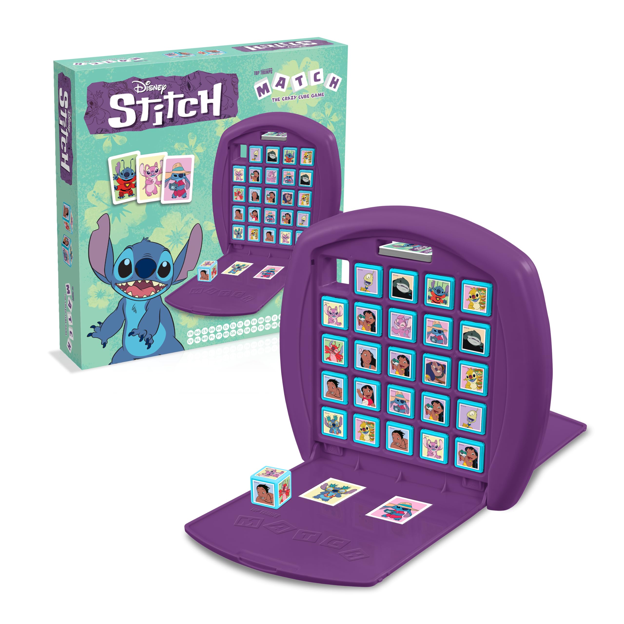 Top Trumps Match Game - Stitch Theme | Match Five in a Row | Portable Travel Game