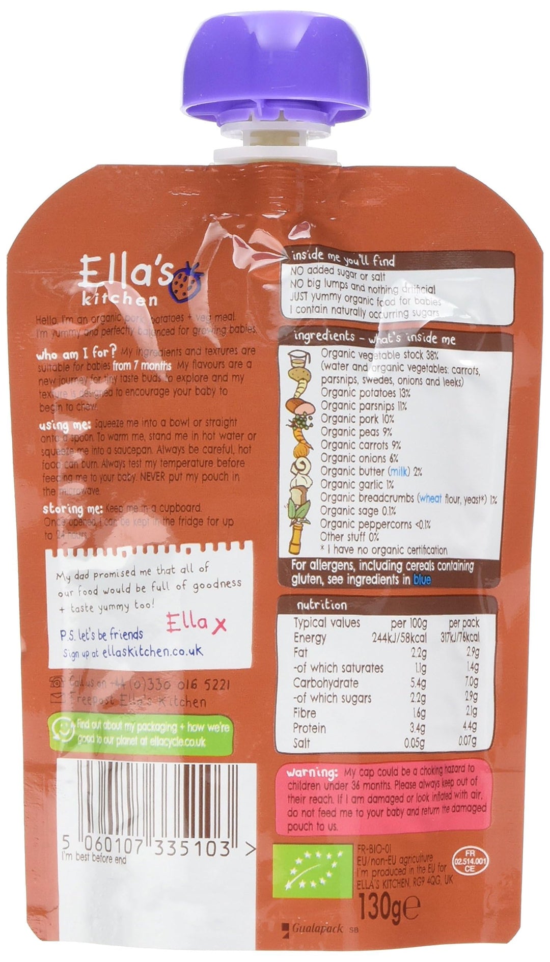 Ella's Kitchen - Organic Bangers and Mash with Veggies 130 g