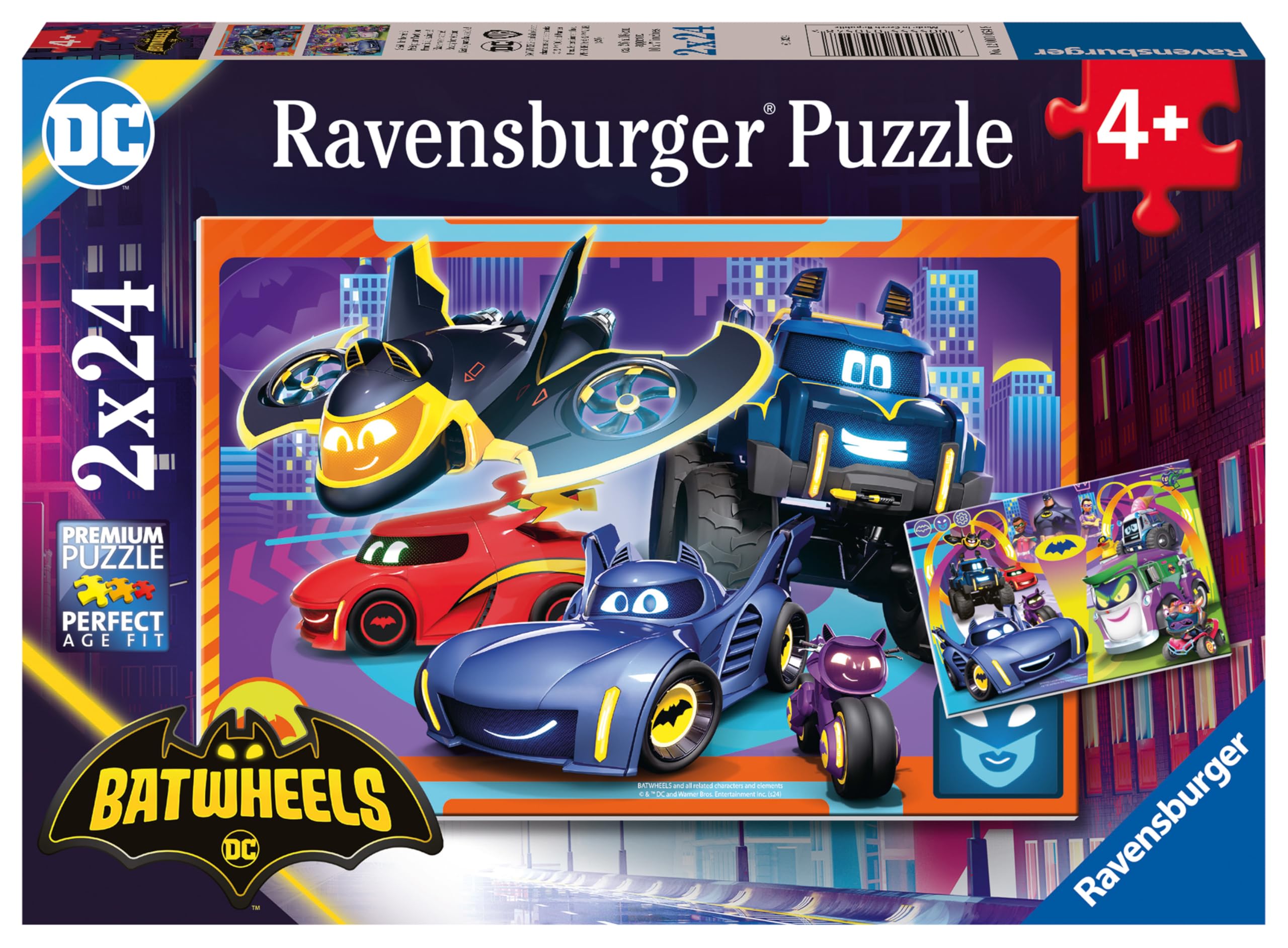 Ravensburger Batman Batwheels 2x24-Piece Jigsaw Puzzles for Kids 3 Years Up