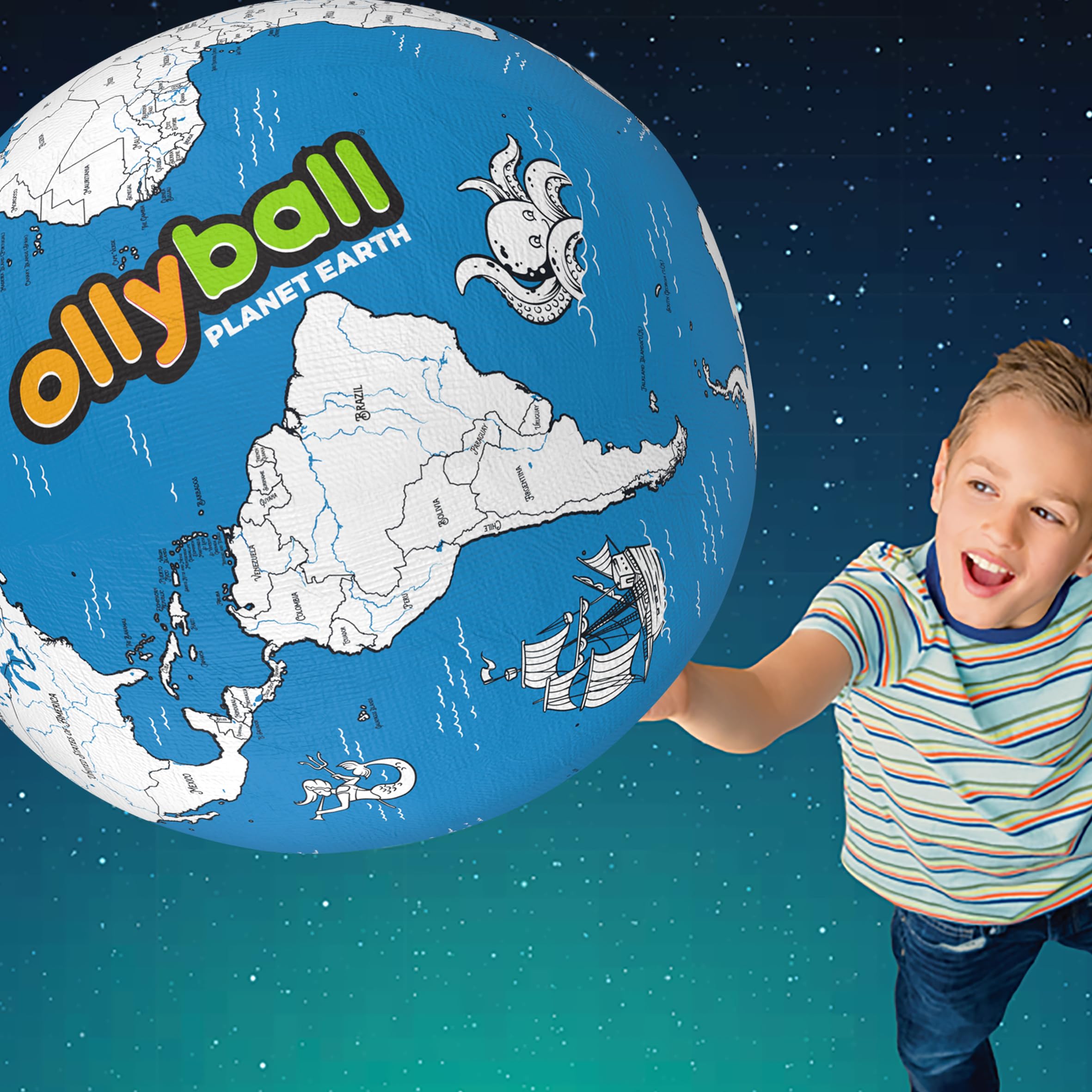 Ollyball Planet Earth The Ultimate Giant Indoor Play Ball Jumbo 22 Inch 10