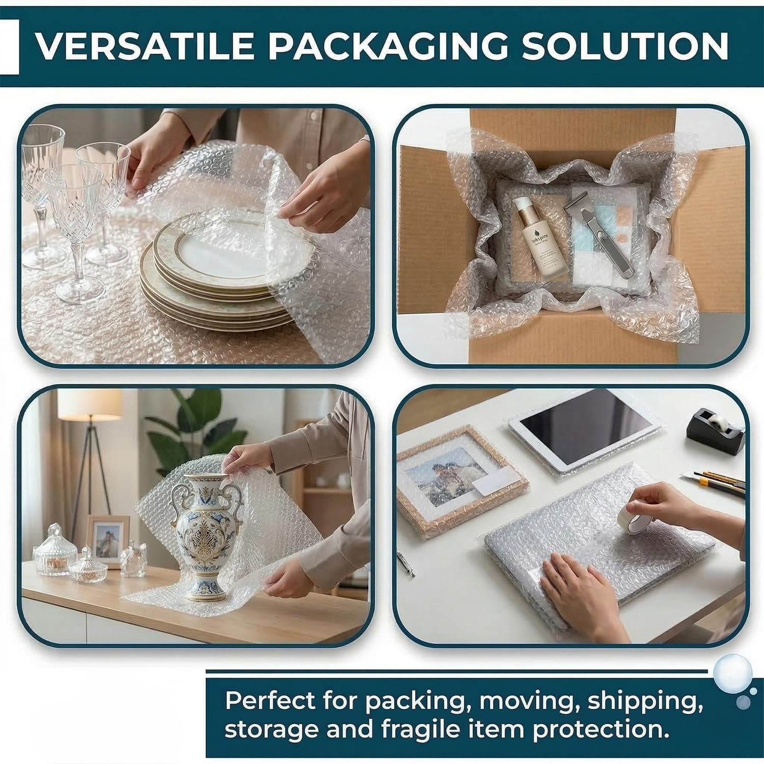 Inkspire Bubble Wrap Roll - 300mm x 5m | Small Size | Lightweight & Durable Protection 6