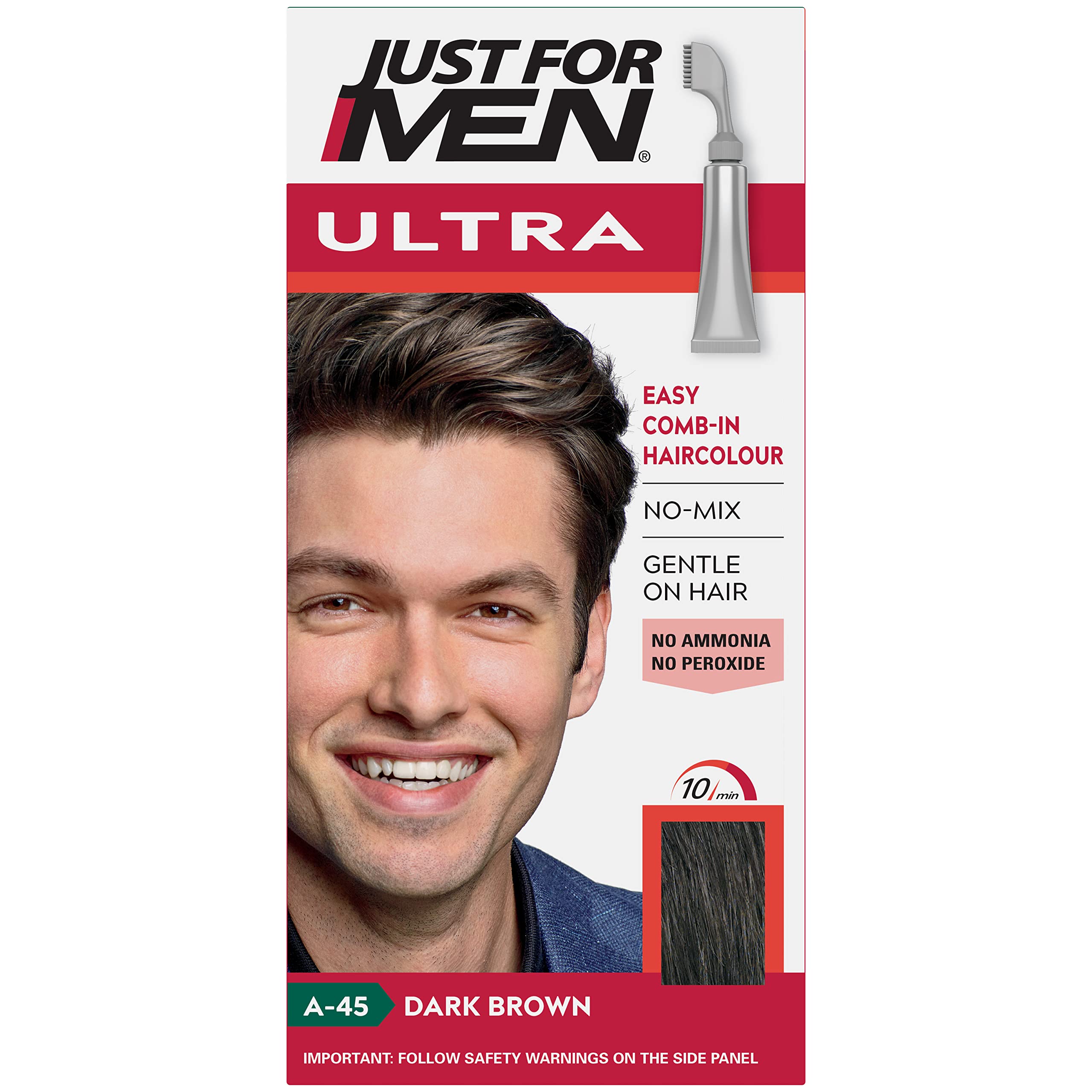 Just For Men Ultra Dark Brown Ammonia Free Hair Colour Dye (70g) 1