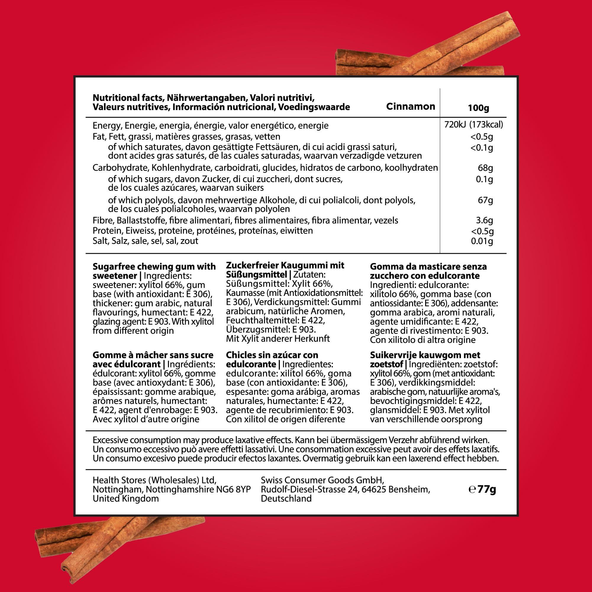 PUR - Natural Cinnamon Sugar Free Chewing Gum, Made with Xylitol, Vegan & Aspartame Free, 55 Pieces (Pack of 6) 5