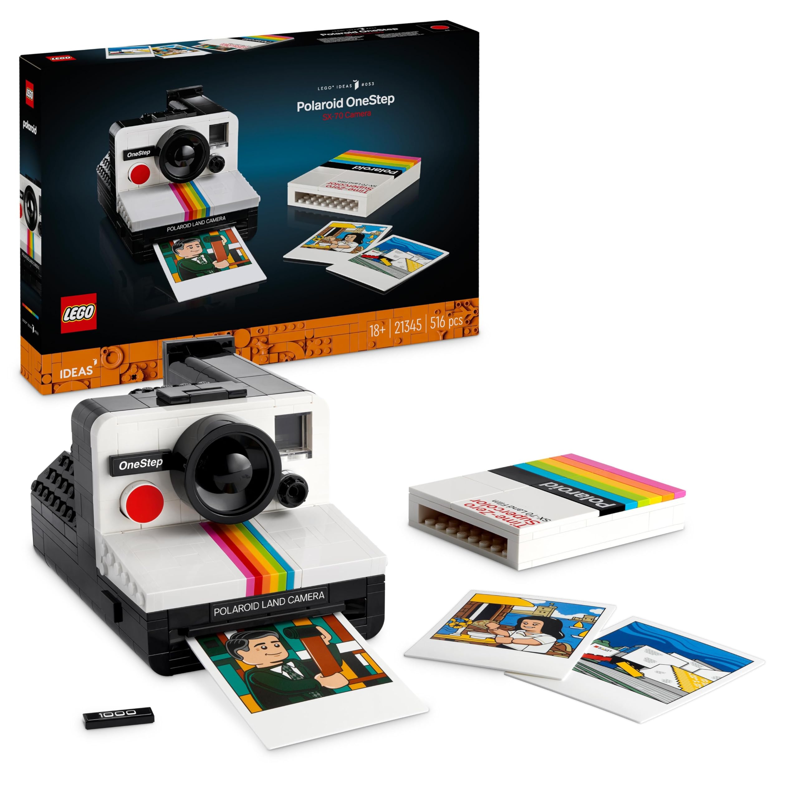 LEGO Ideas Polaroid OneStep SX-70 Camera Building Set 21345 | 516 Pieces | Age 18+ 1