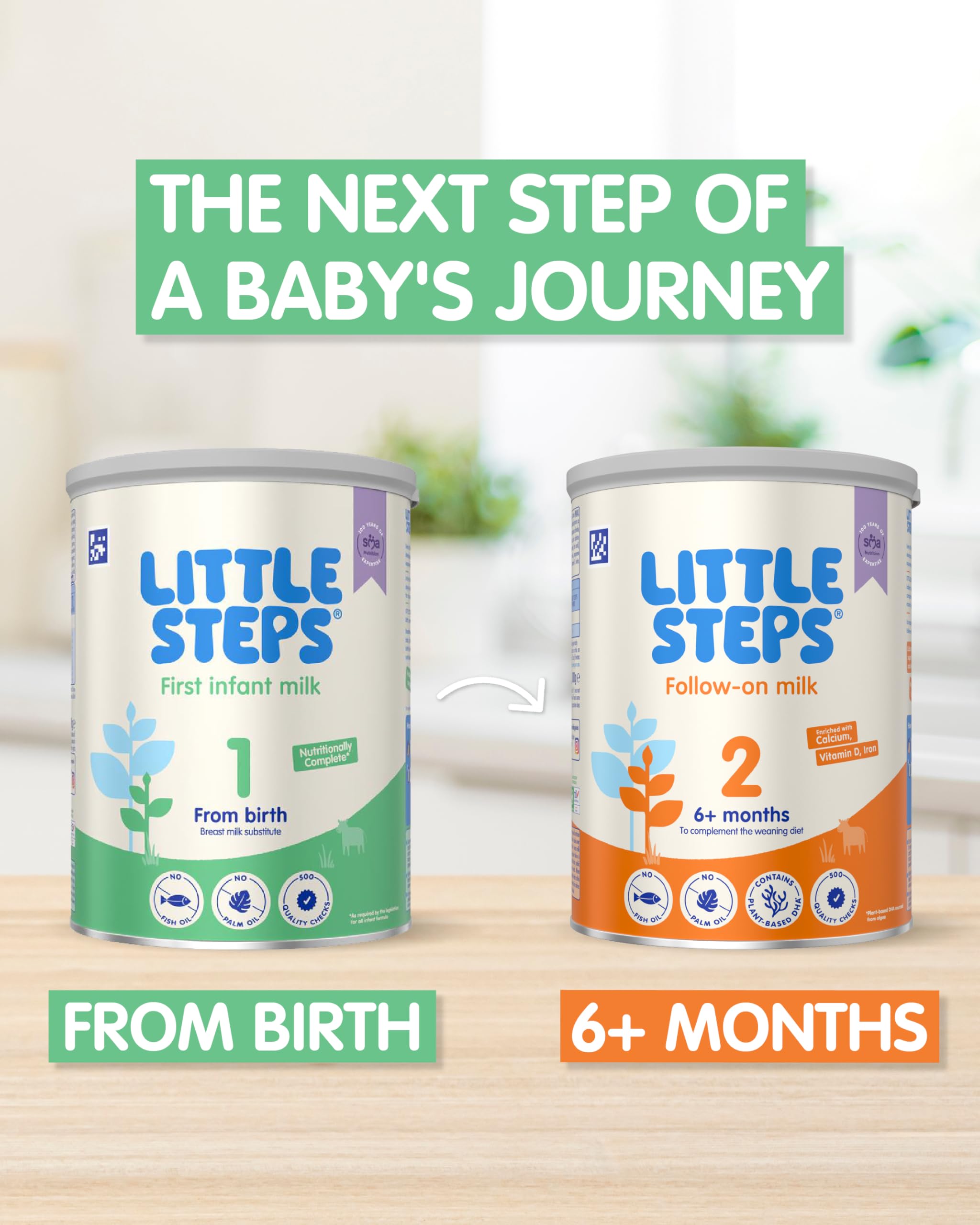 LITTLE STEPS First Infant Baby Milk Formula Powder - From Birth, 800g 5