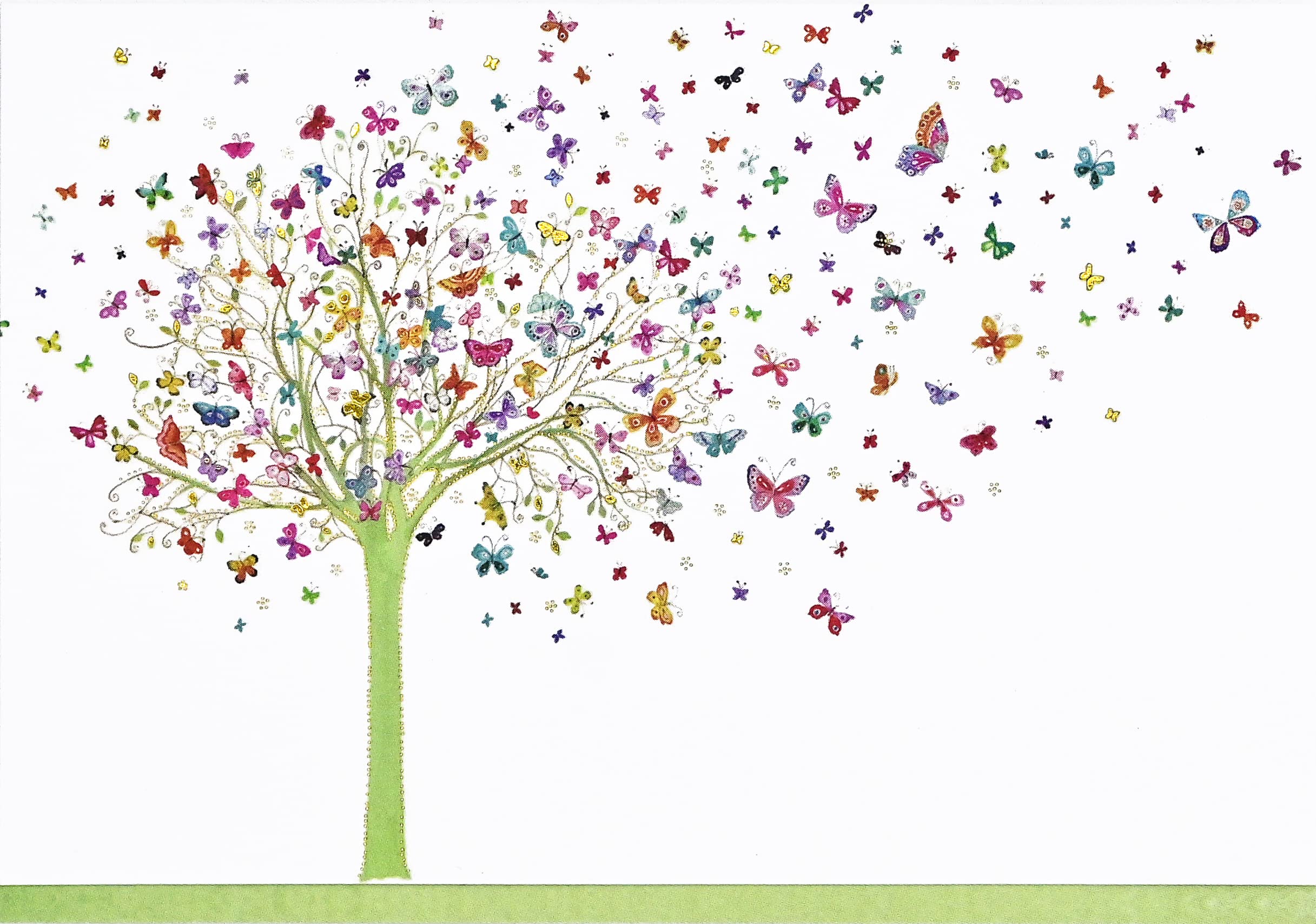 Peter Pauper Press Tree of Butterflies Notecard Set | 14 Cards, 15 Envelopes | 5" x 3.5"