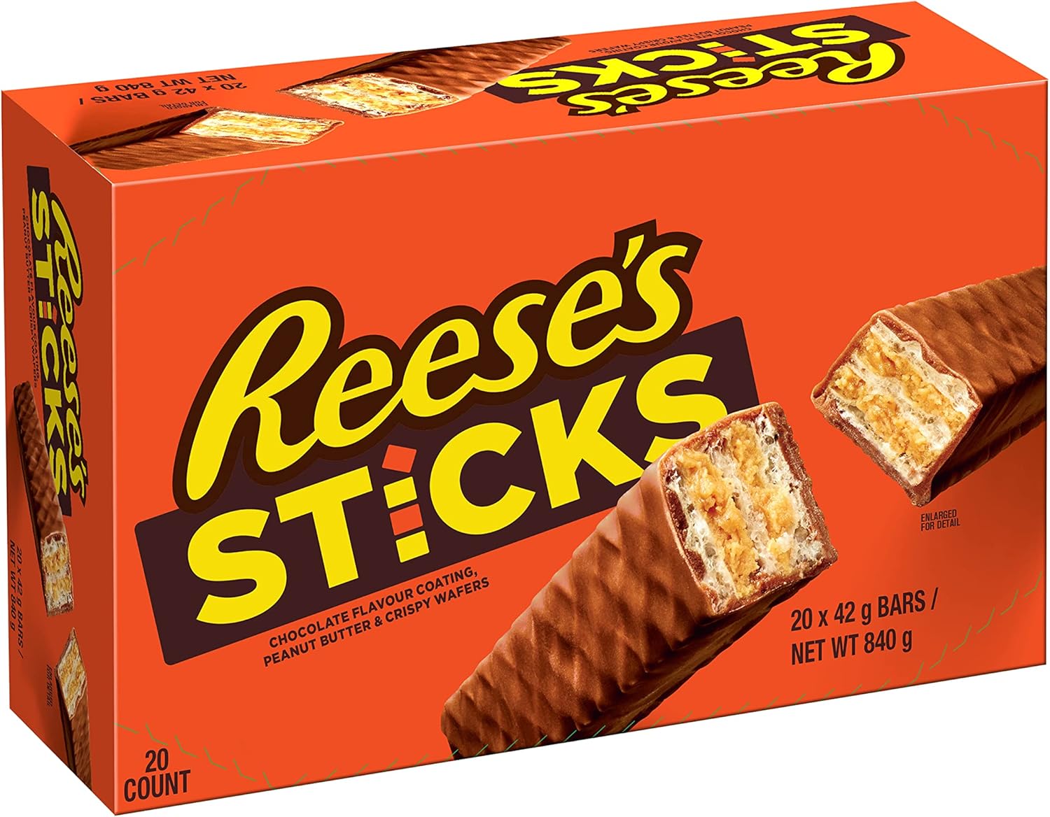 Reese's - Peanut Butter Sticks Pack of 20 (42g Each) - Chocolate Covered Wafer Snacks 5