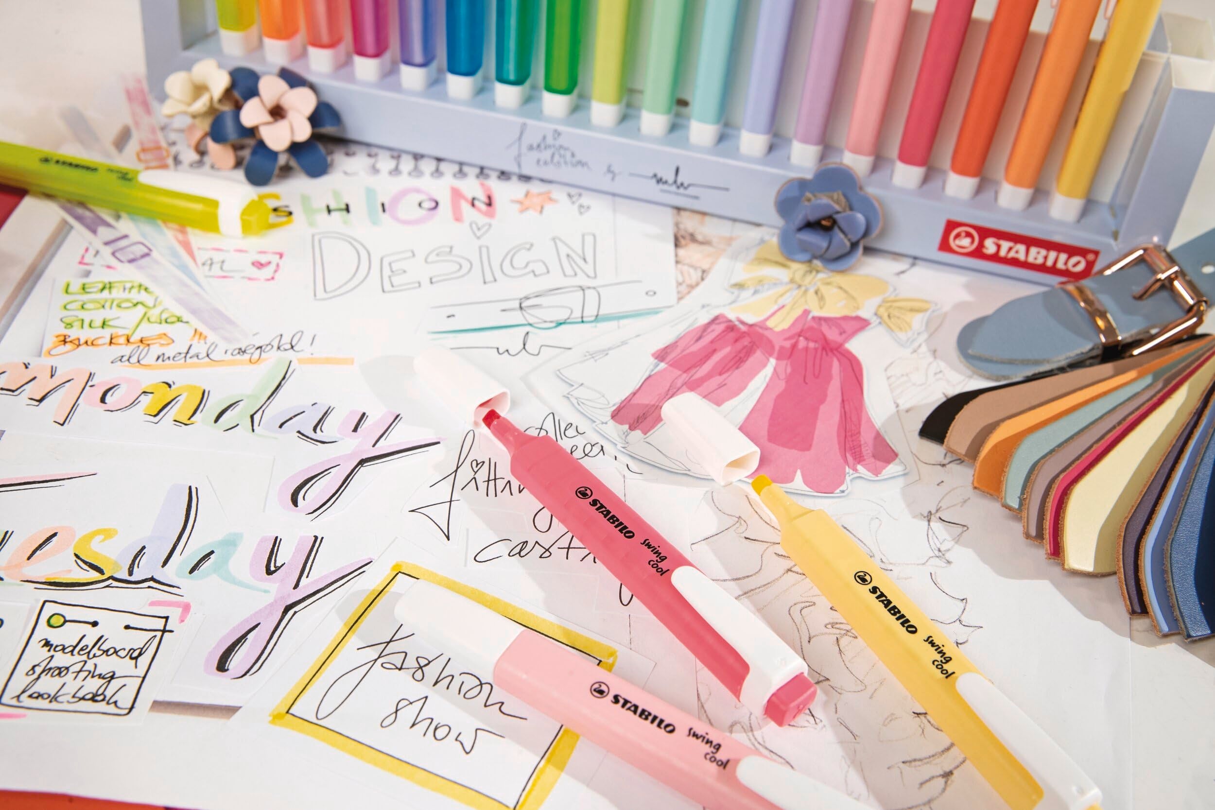 STABILO swing cool Pastel Highlighter - Pack of 6 Assorted Colours | 4 Hour Cap-Off Time | 1mm & 4mm Line Widths 7