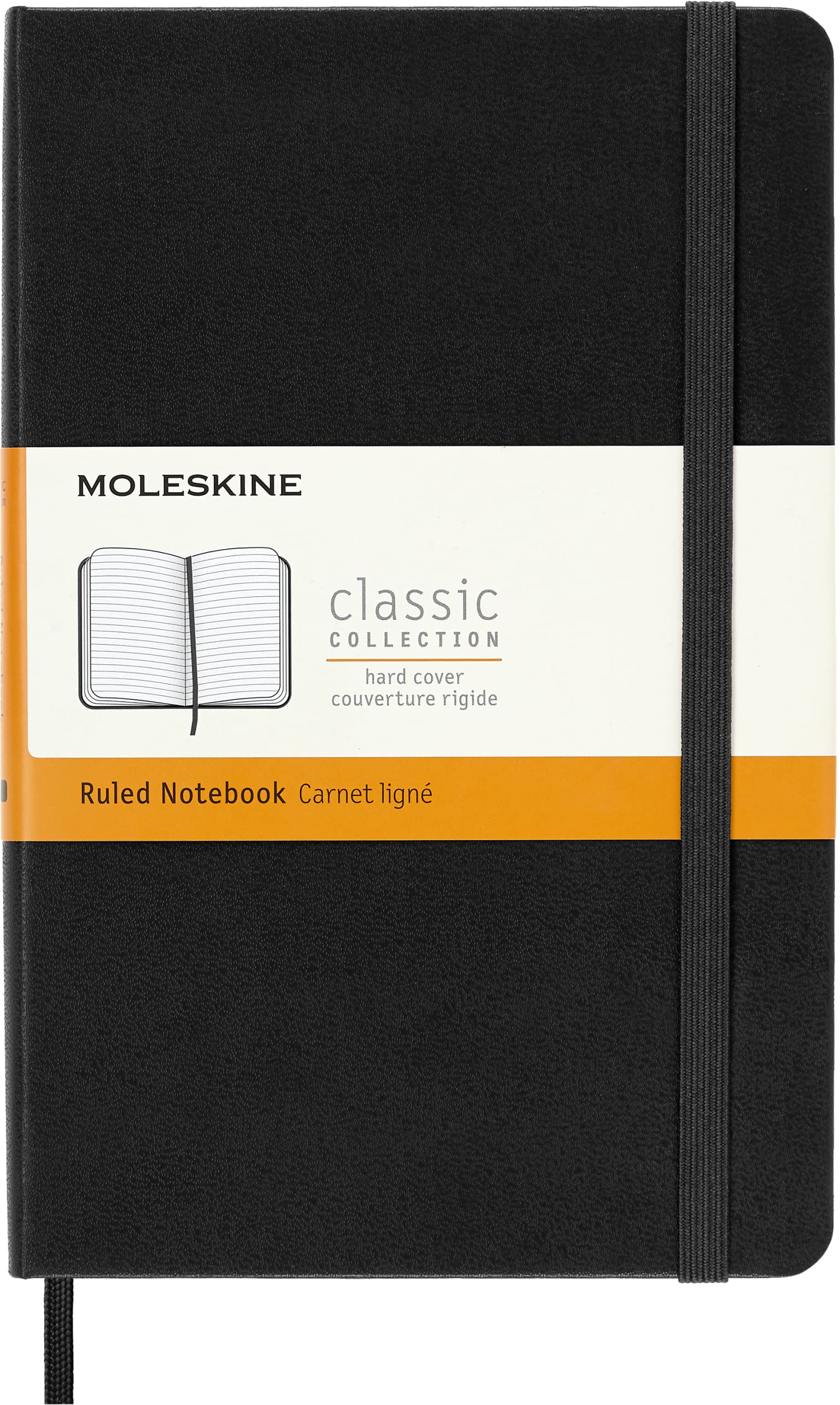 Moleskine Classic Ruled Paper Notebook - Hard Cover | Medium (11.5 x 18 cm) | 208 Pages | Black