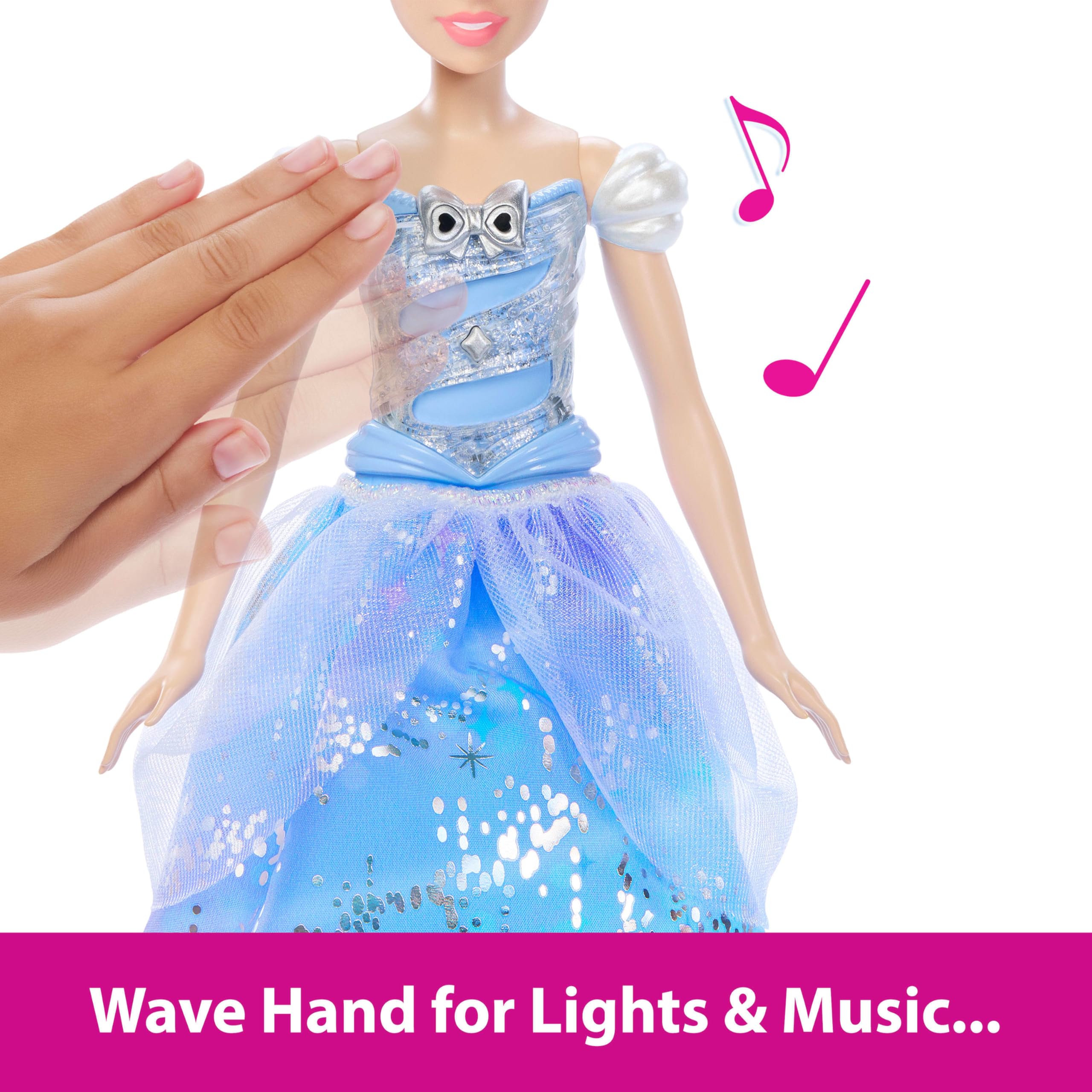 Mattel Disney Princess Cinderella Light-Up Dress Fashion Doll with Sounds | JBF94 4