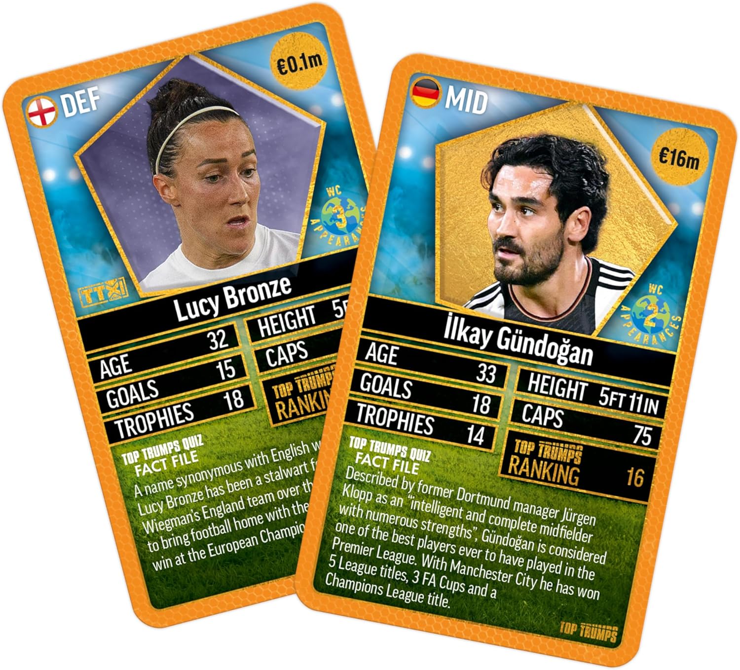 Top Trumps World Football Stars Top 200 Card Game Pack 6 10