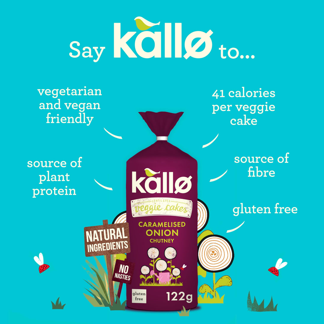 Kallo Veggie Cakes, Caramelised Onion, 6 x 122g