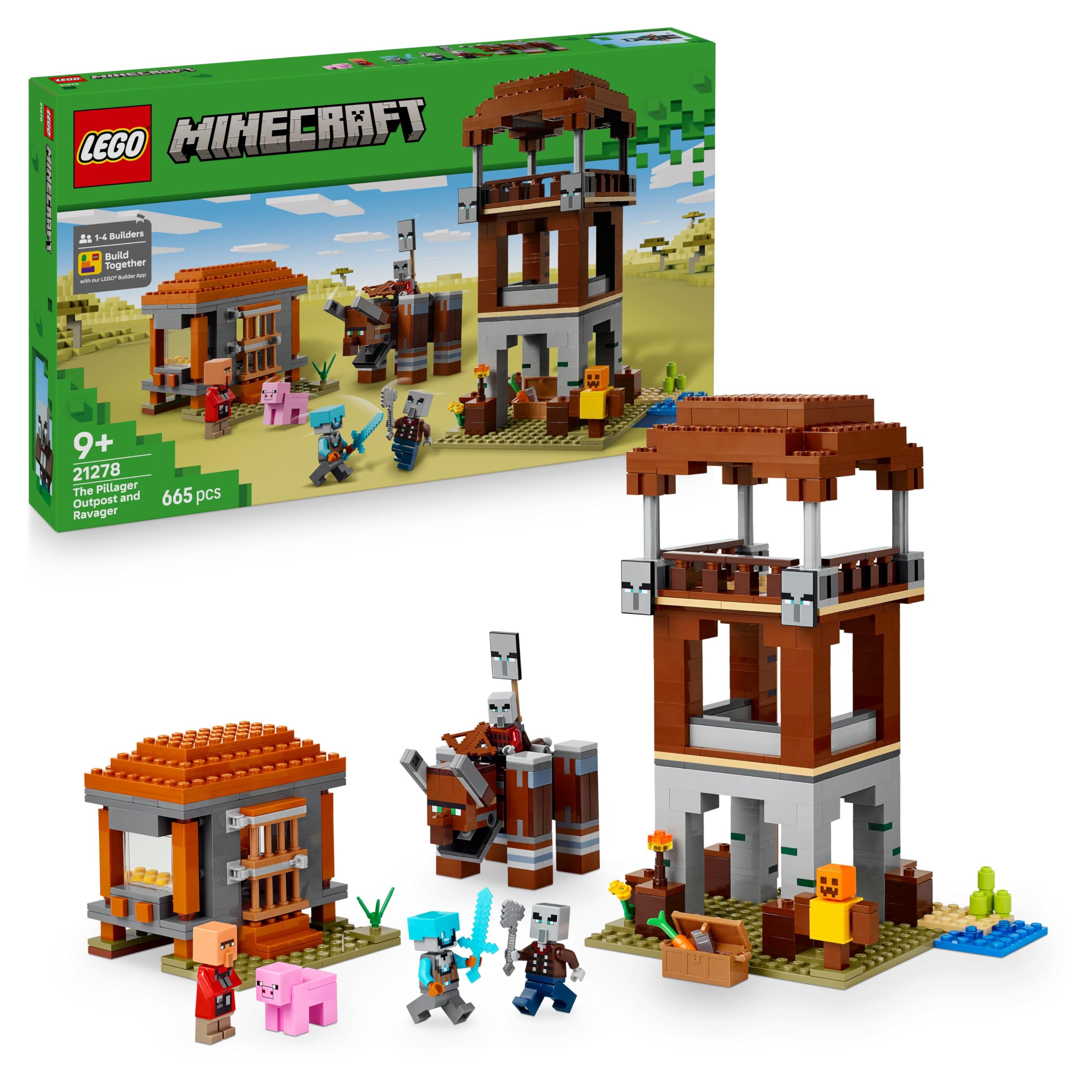 LEGO Minecraft The Pillager Outpost and Ravager - 665-Piece Building Set for Kids 9+ 1