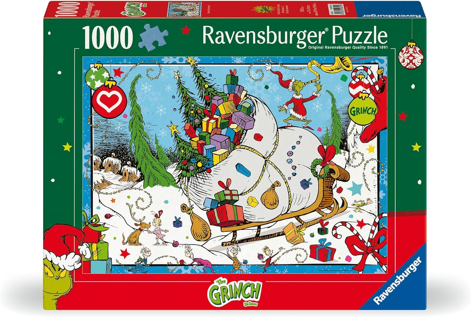 Ravensburger The Grinch 1000 Piece Christmas Jigsaw Puzzle - Family Puzzle Game for Adults & Kids 12+ 1
