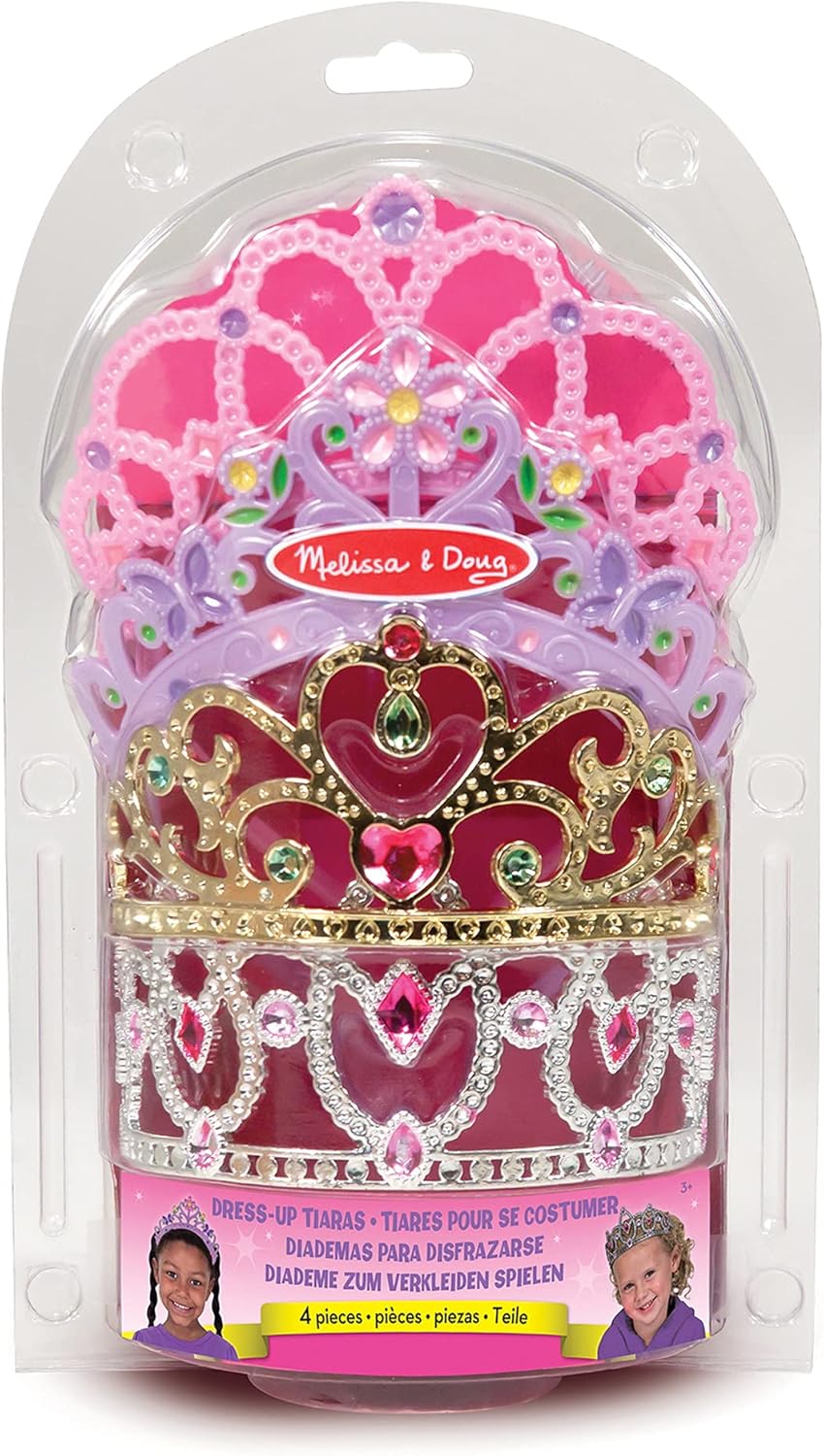 Melissa & Doug Dress-Up Tiaras Role Play Collection - 4-Pack Pretend Play Set for Kids 3-6 8
