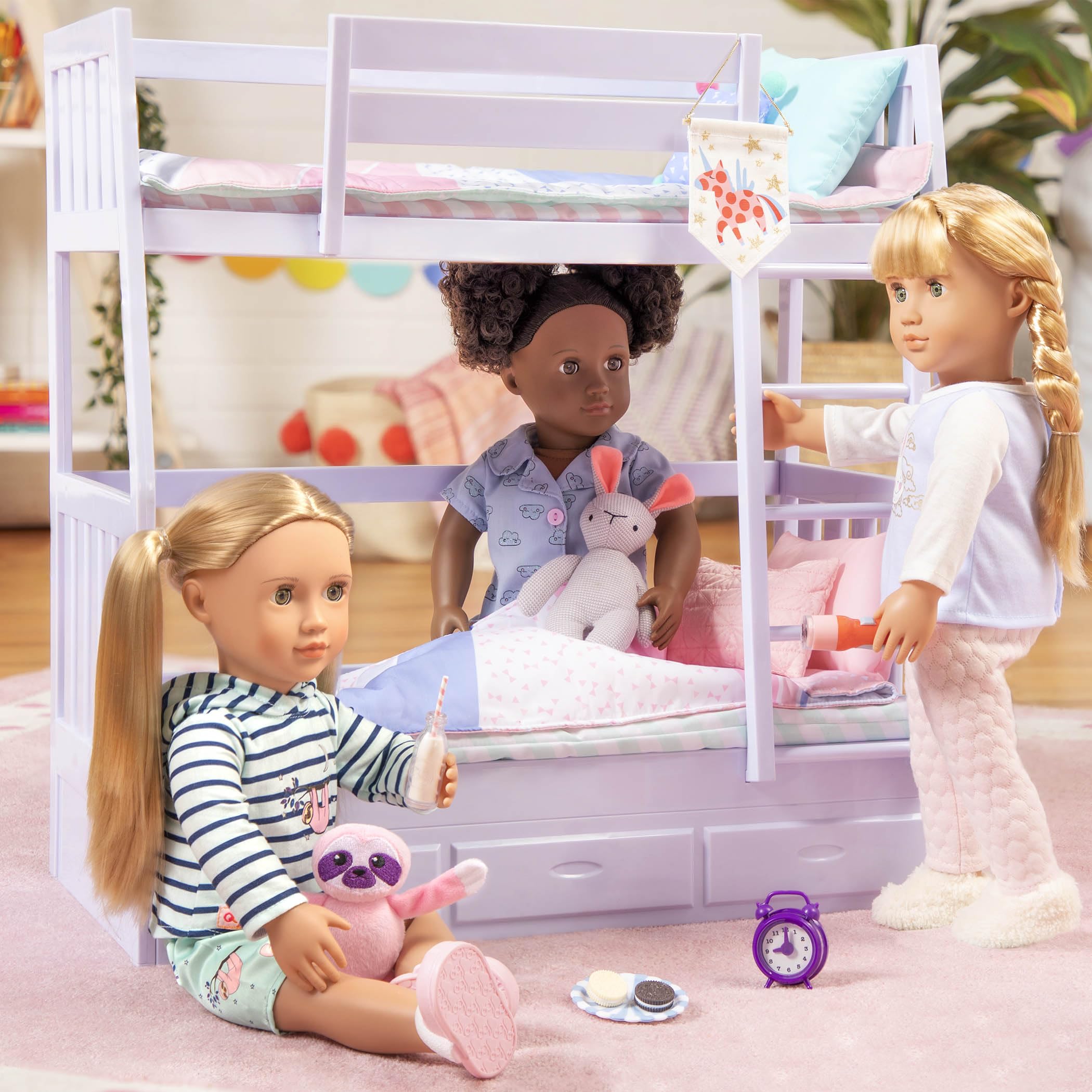 Our Generation Sleepy Sloth Outfit - Pajama Set with Plush Sloth for 46 cm Dolls 7