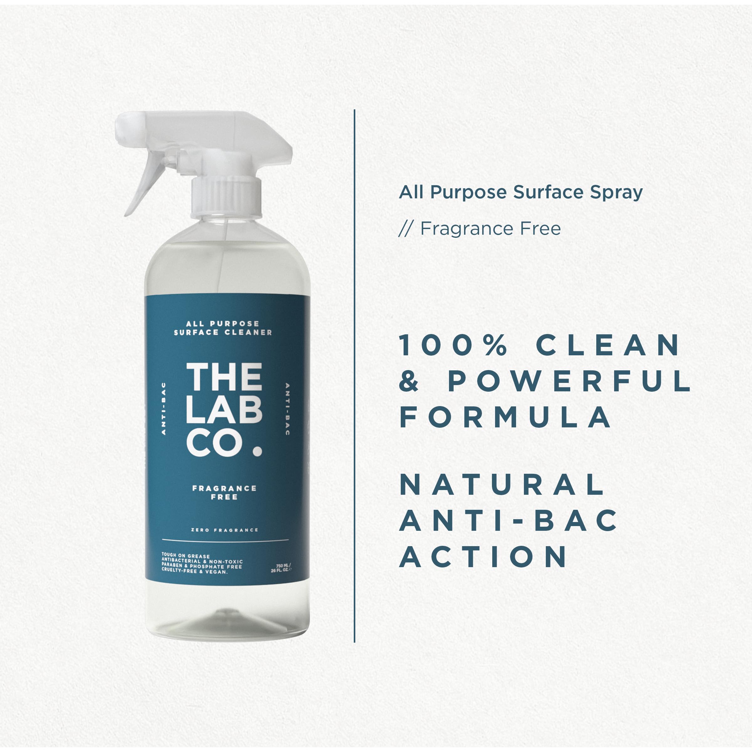The Lab Co. Antibacterial All-Purpose Cleaner - 750ml | Streak-Free | Vegan 5