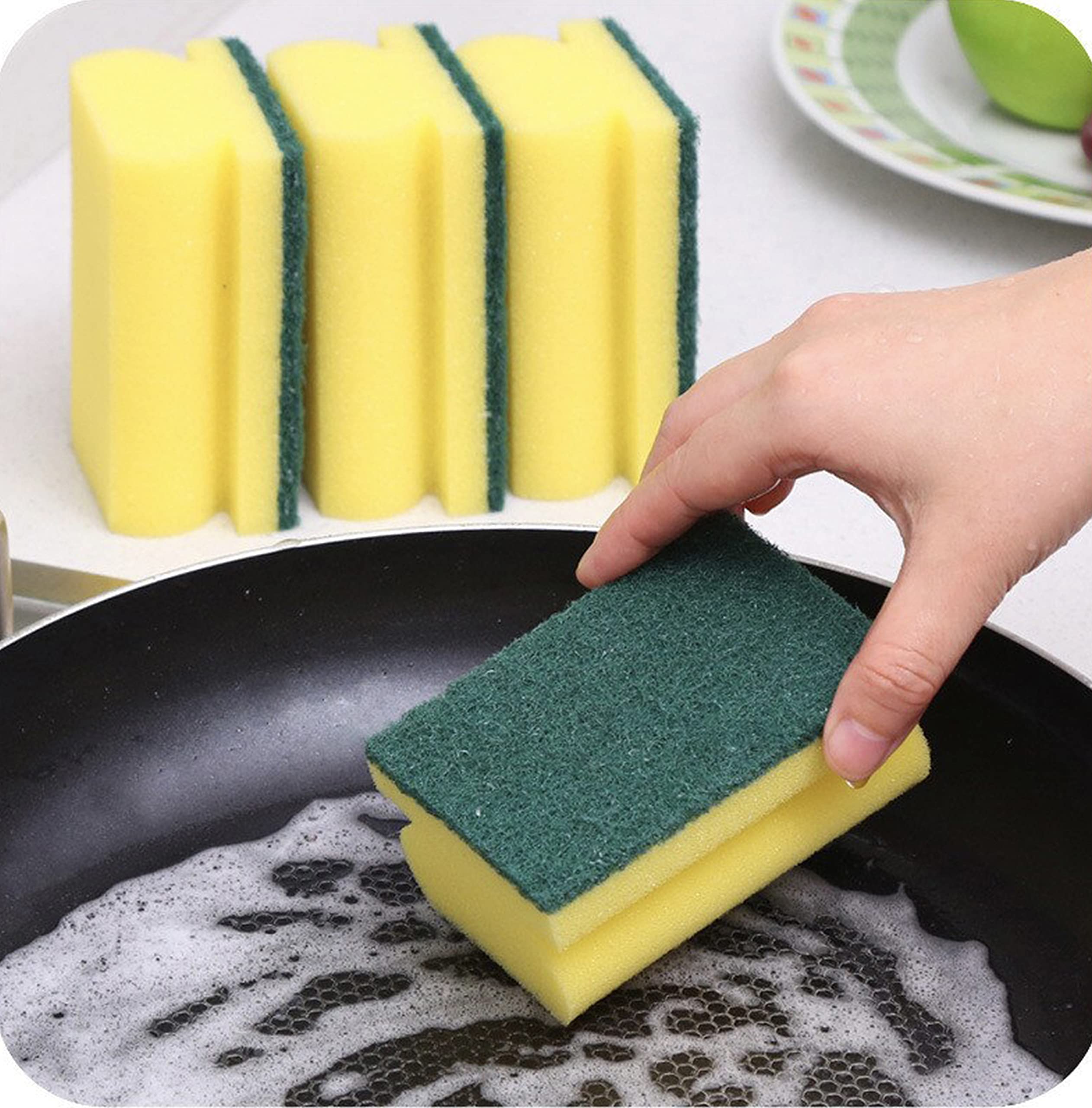 HomeSmith Heavy Duty Scrub Sponge - Dual-Sided Dishwashing & Cleaning | 10 Pack 1