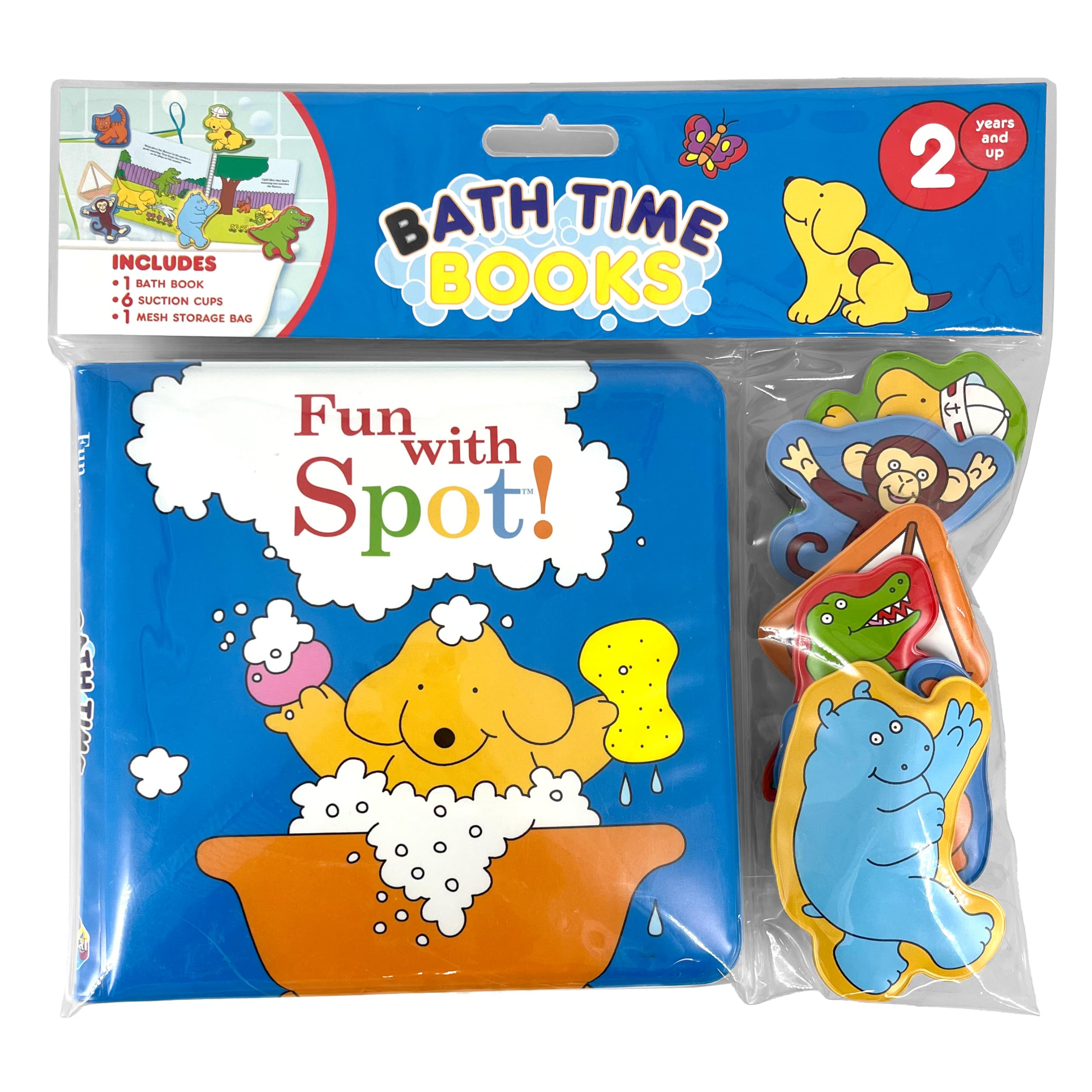 Phidal Fun with Spot! Bath Time Books Activity Book | Includes 6 Padded Suction Cups & Mesh Bag | Ages 2+ 1