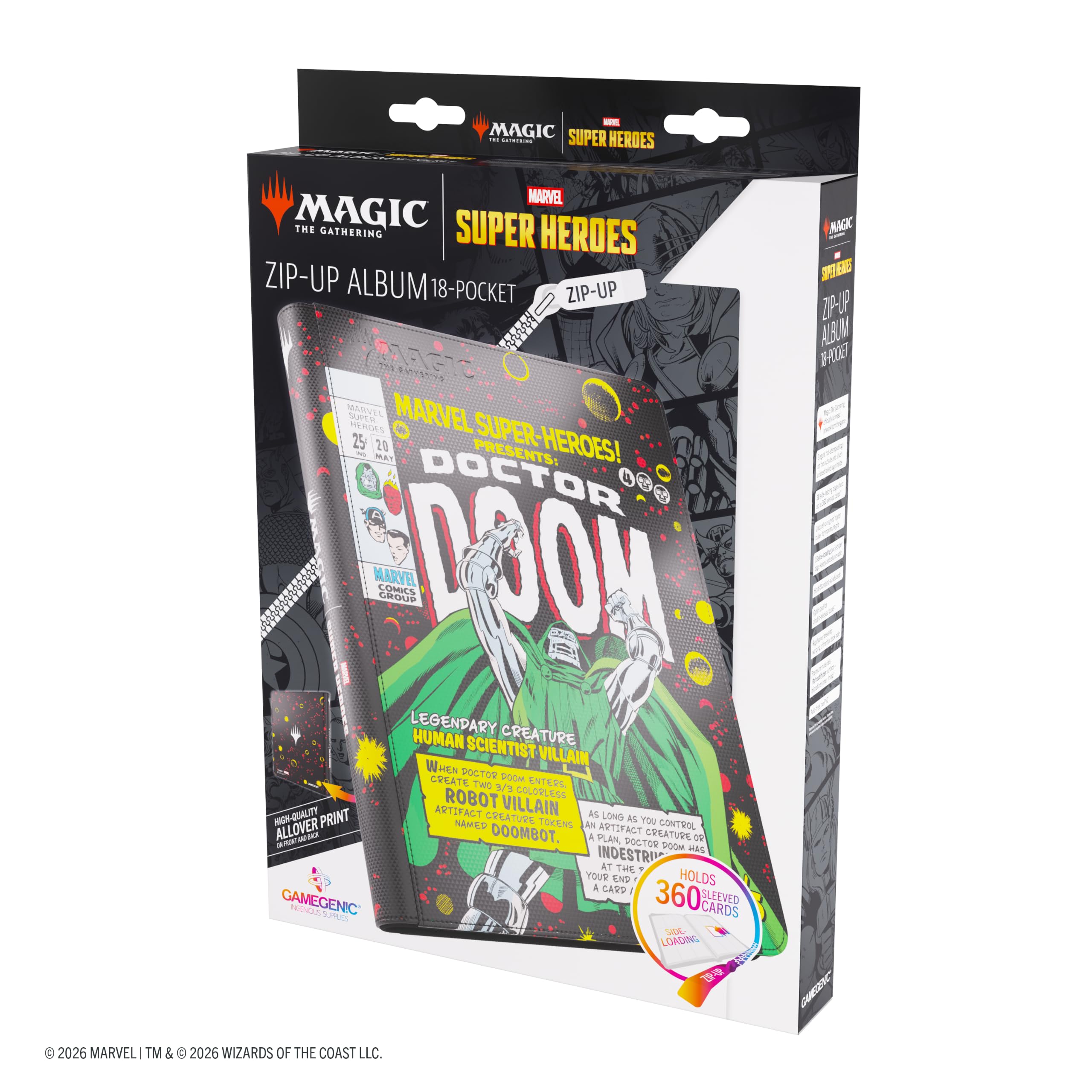 Gamegenic Marvel Super Heroes Zip-Up Album - Holds 360 Cards | Side-Loading Pockets | Multicolor 6