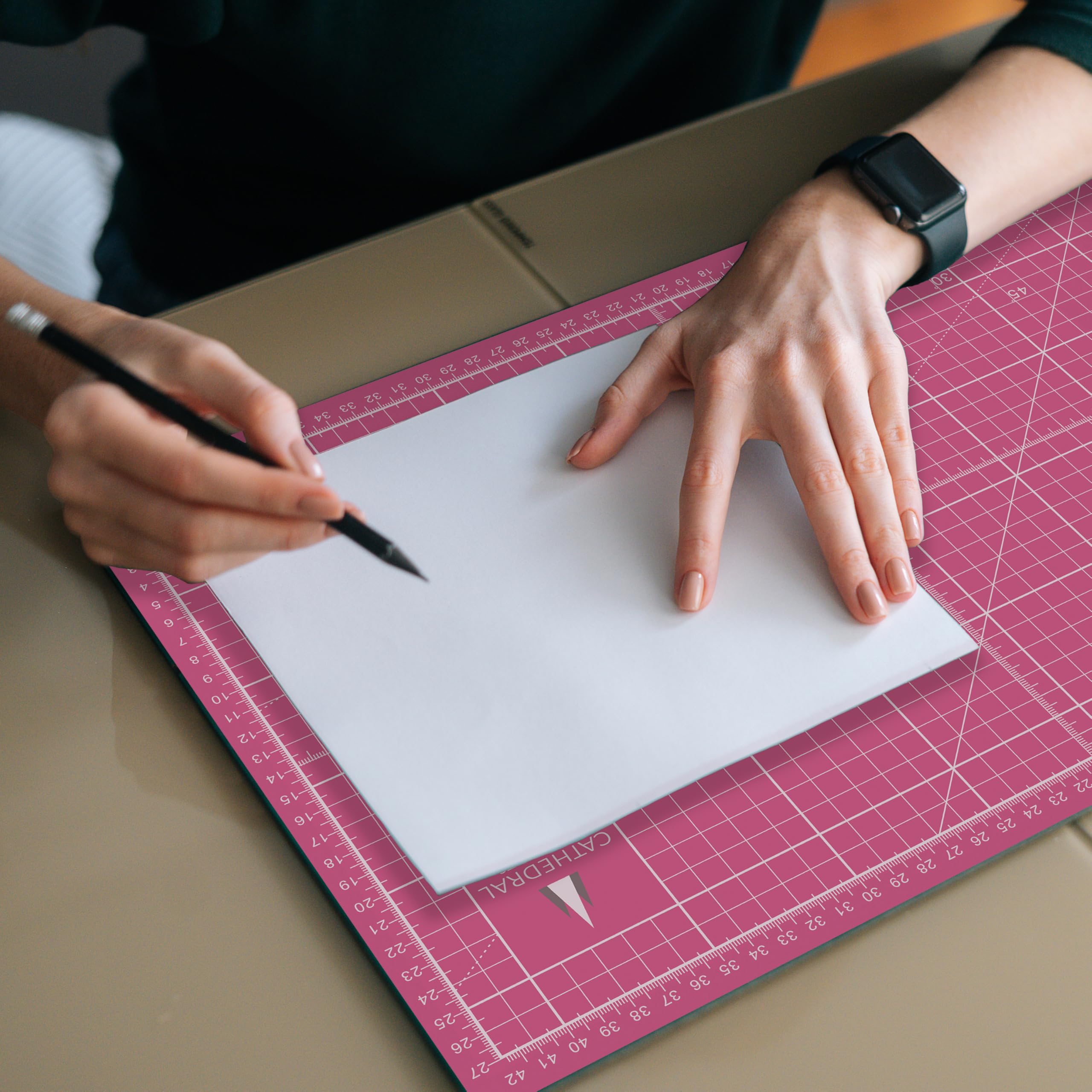 Cathedral Products A4 Double-Sided Self-Healing Cutting Mat | 3mm Thick | Pink 5