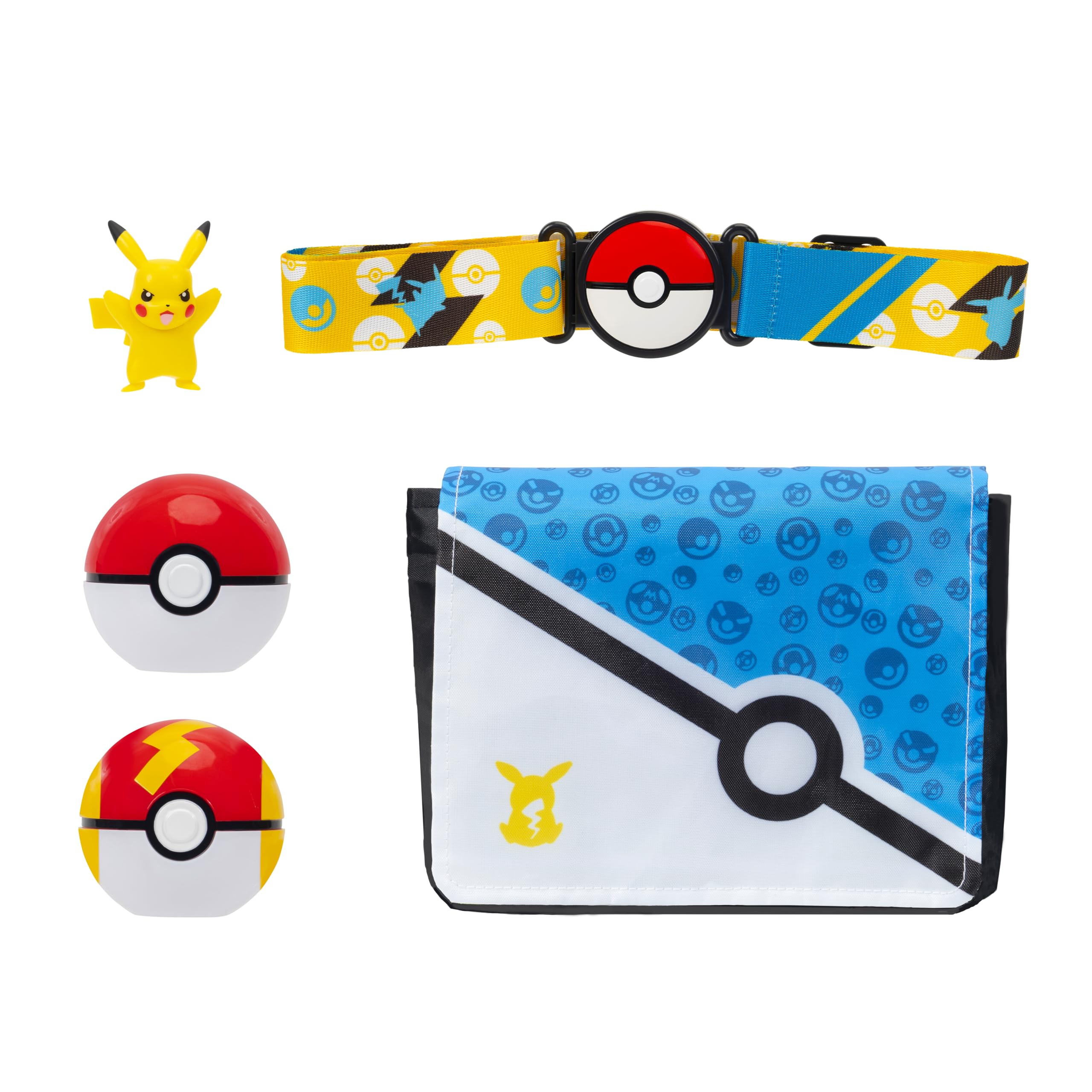 Pokémon Pikachu Clip ‘N’ Go Bandolier Set - Battle Ready with 2-Inch Pikachu Figure & Poké Balls