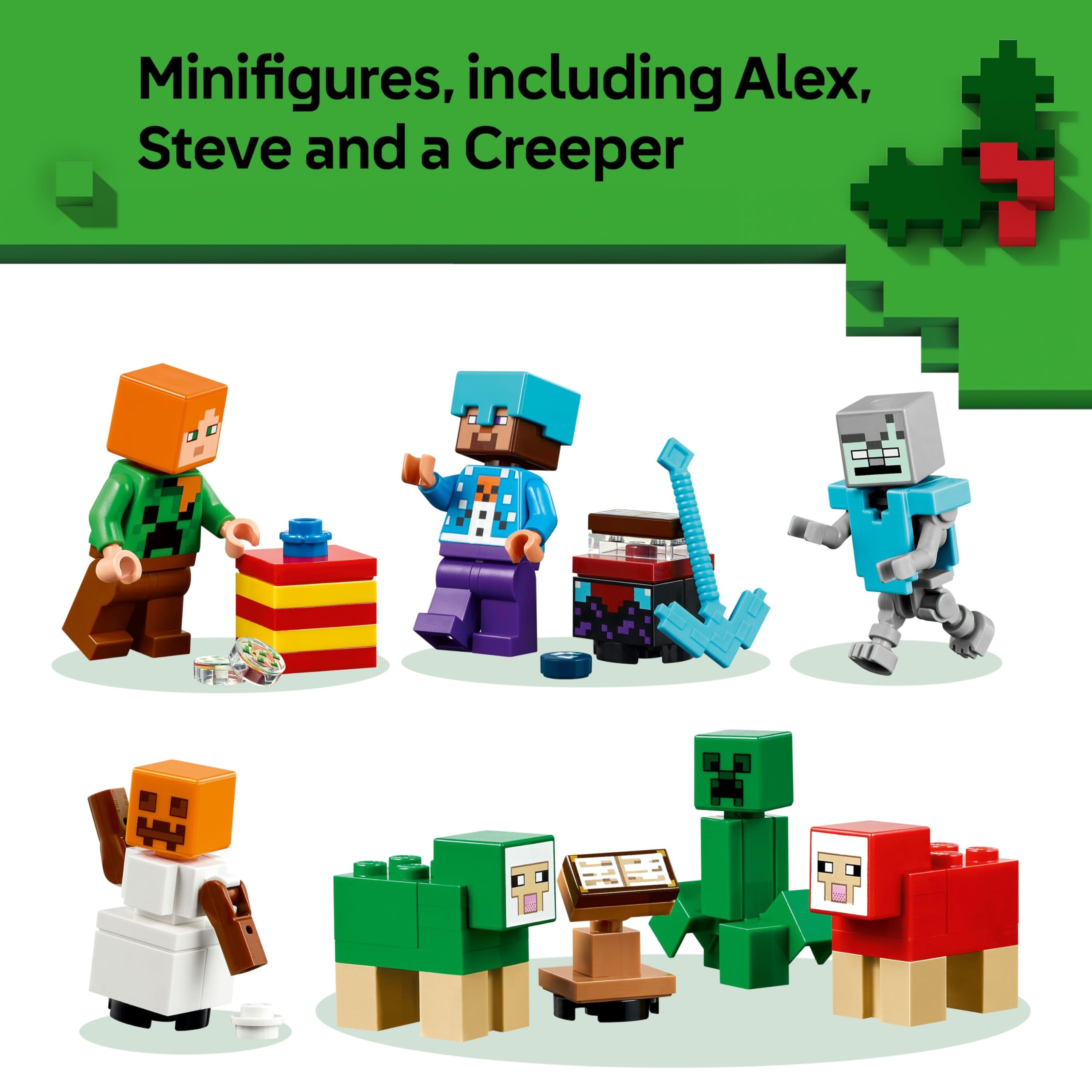 LEGO Minecraft Advent Calendar 2025 - 24-Day Buildable Toy with Minifigures & Winter Village Set 5