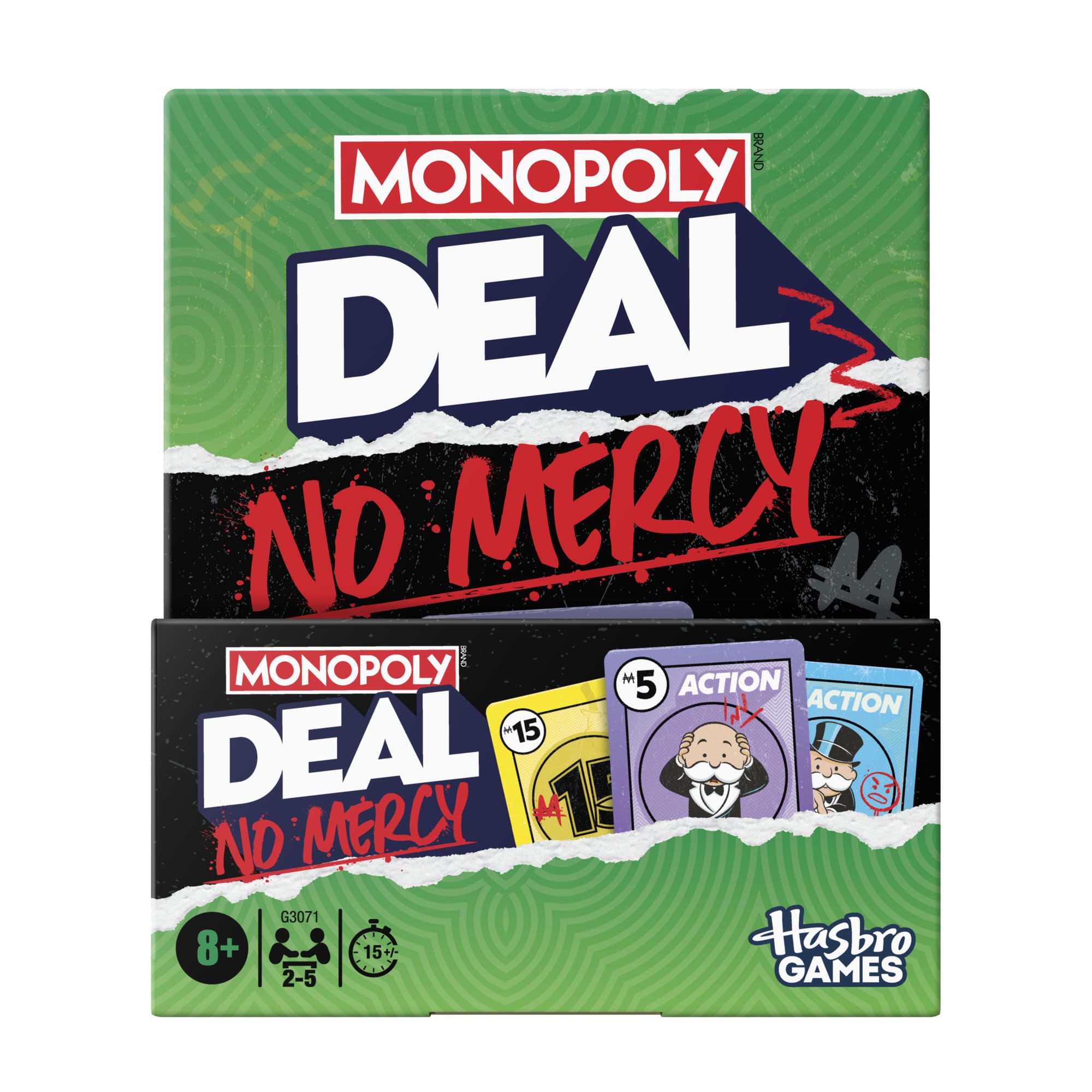 Monopoly Brand Monopoly Deal No Mercy Card Game - Ruthless Edition | Ages 8+ | 2-5 Players | 15 Min Playtime 1