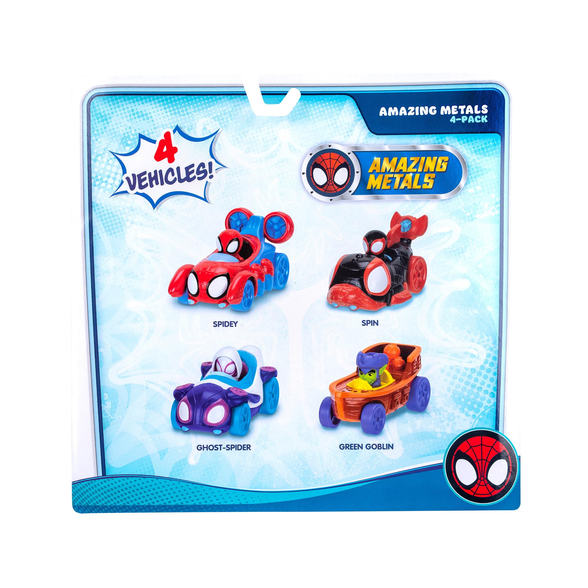 MARVEL Spidey and His Amazing Friends Amazing Metals 4 Pack - Four 3-Inch Die-Cast Vehicles 7