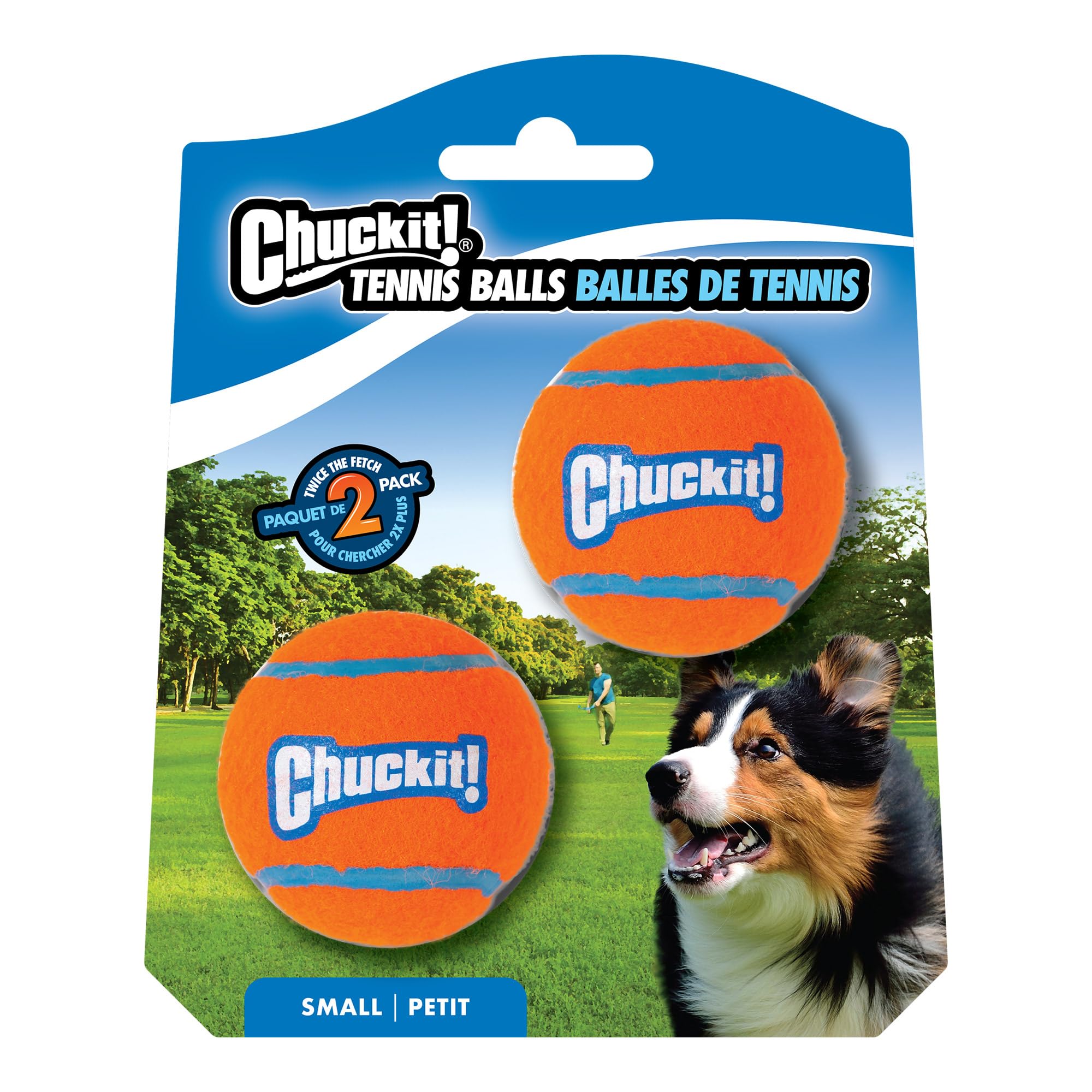 Chuckit! Tennis Ball for Small Dogs - Gentle Natural Rubber & Felt | 2 Pack