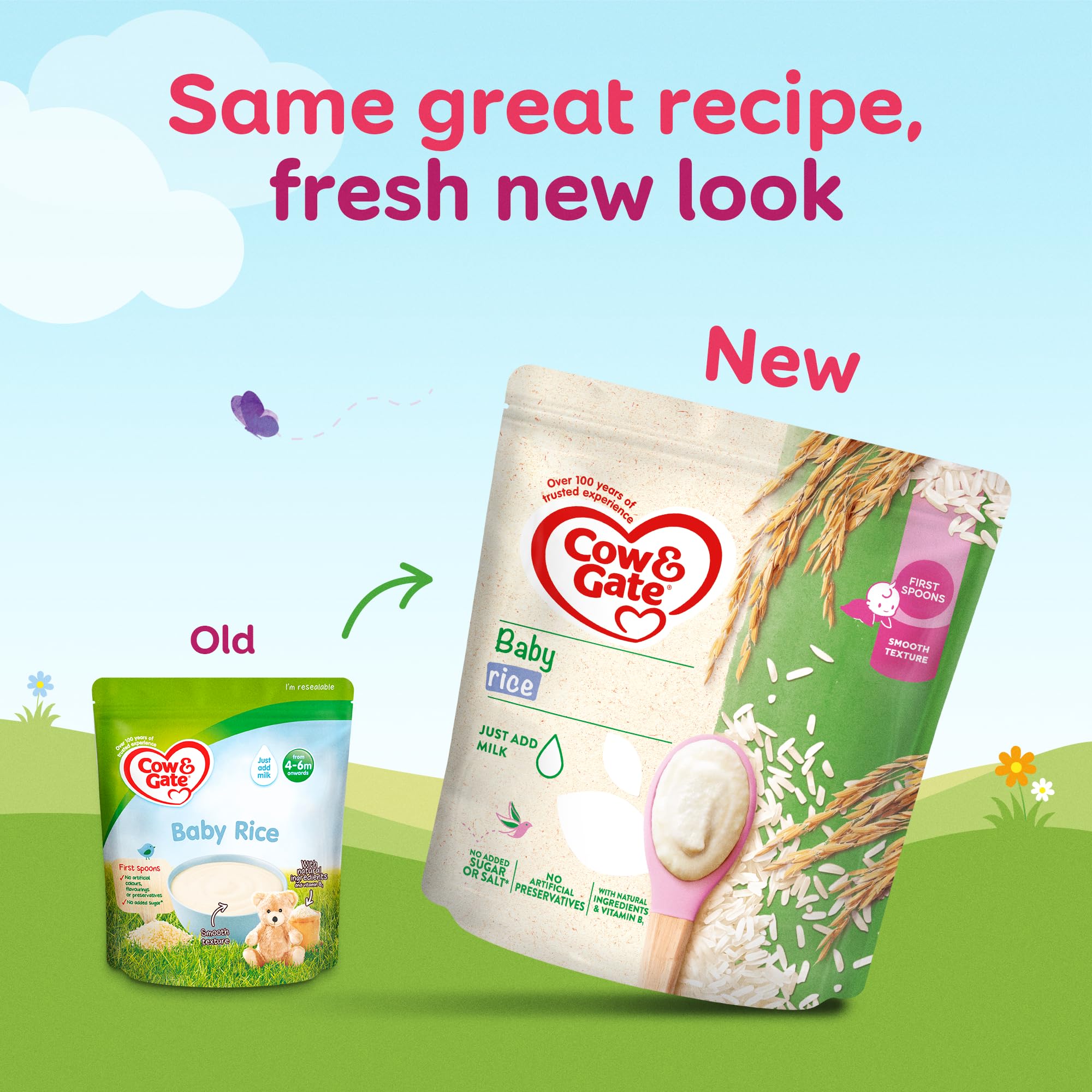 Cow & Gate Baby Rice Cereal for 4-6+ Months, 100g Pack of 5 6